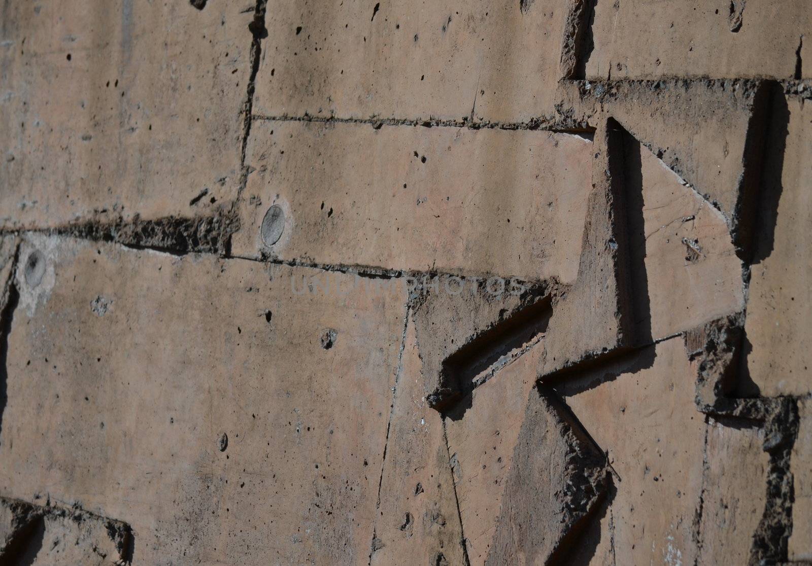 Patterned Cement wall in an urban city