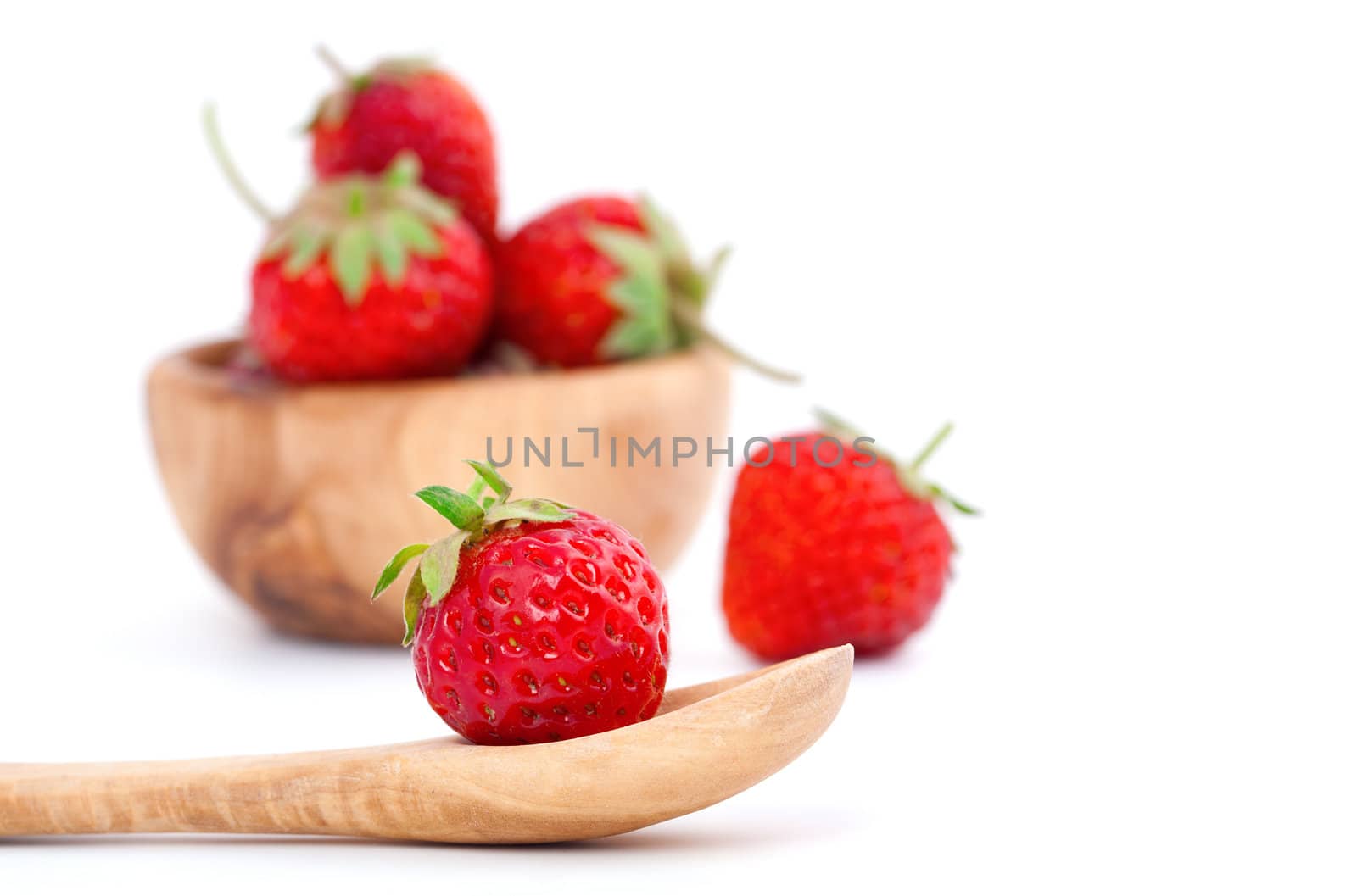 fresh strawberry, isolated on white background.