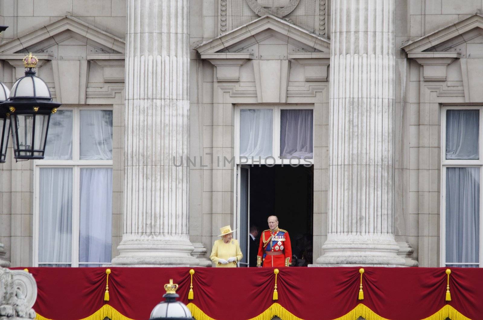 LONDON, UK - June 16: The Royal Family appears on Buckingham Palace balcony during Trooping the Colour ceremony, on June 16, 2012 in London. Trooping the Colour takes place every year in June to officialy celebrate the sovereign birthday.