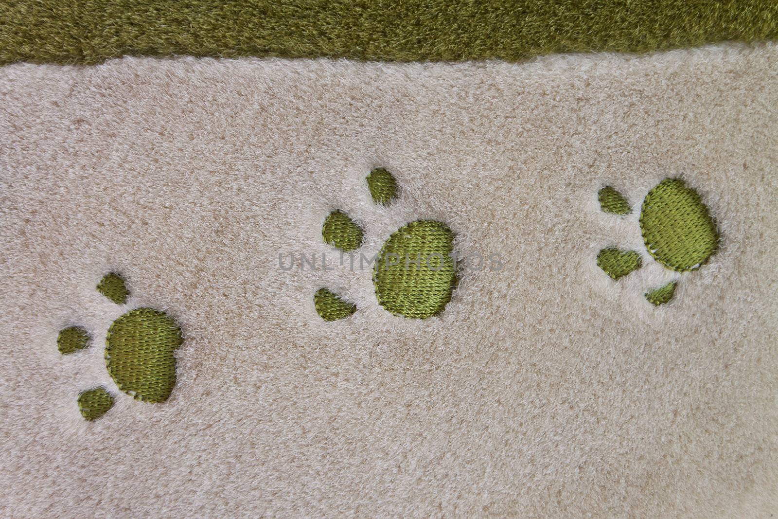 green dog paw prints