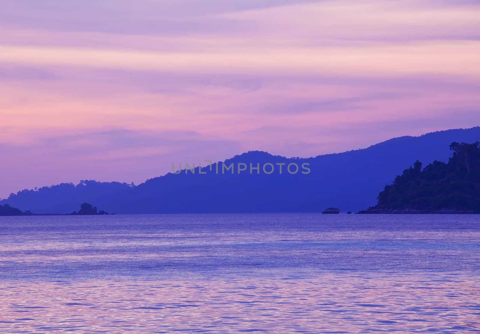 Sea and mountain. view of Thailand