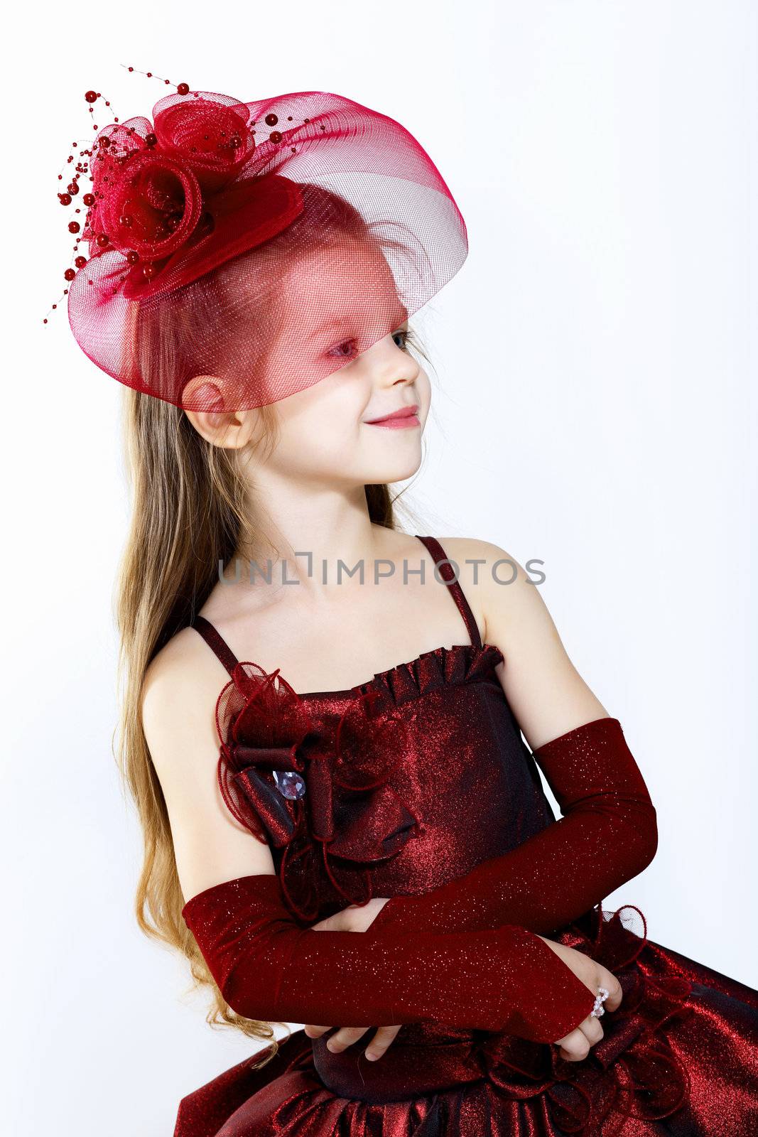 Little girl in beautiful dress by sergey_nivens