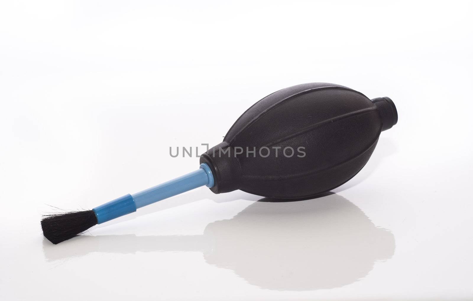 Rubber black dust blower isolated on white background