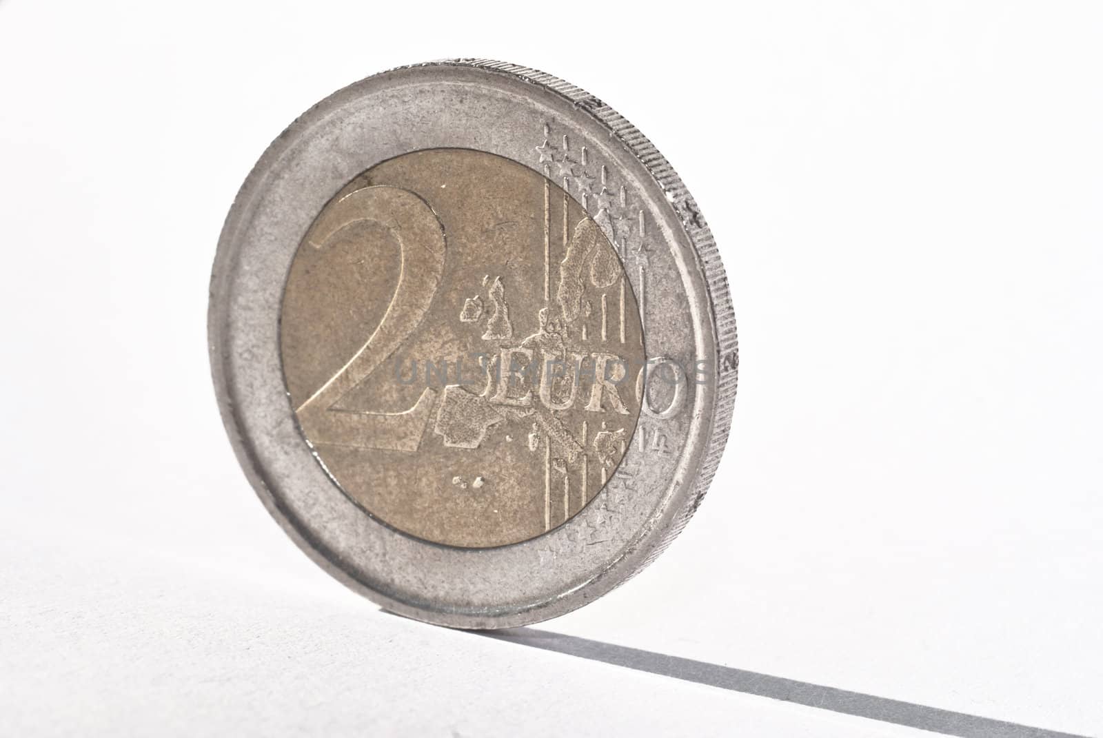 Euro coin isolated on ehite background