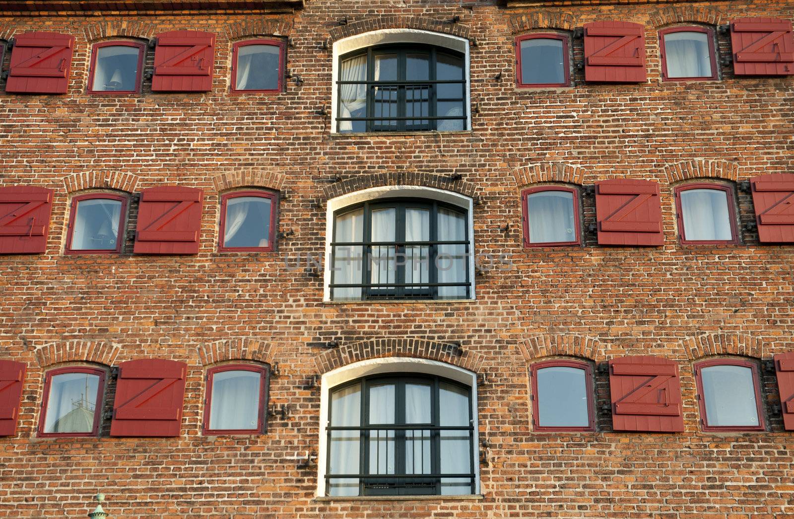 The brick fasade of old house in Copenhagen, Denmark