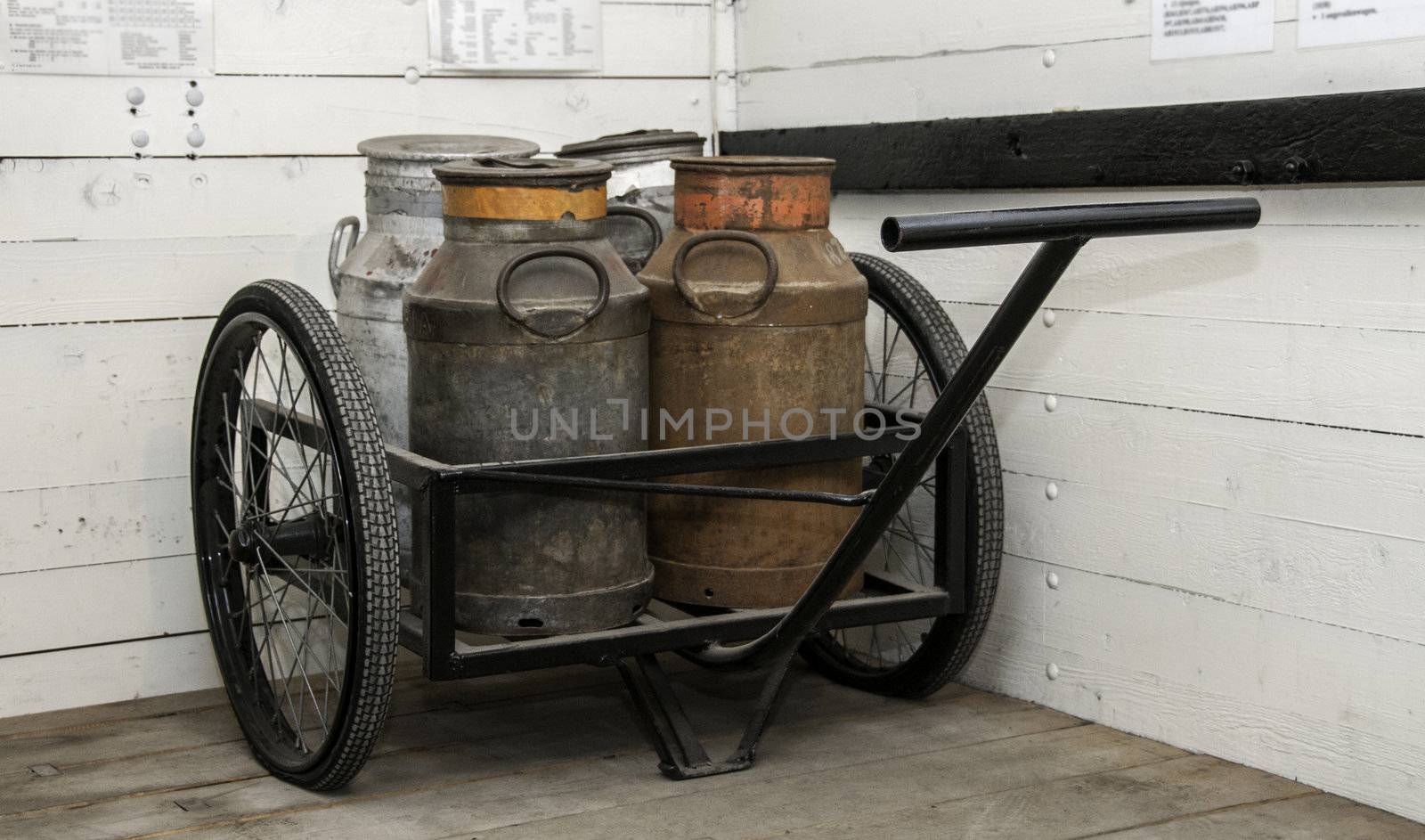 old handcar with churn by compuinfoto