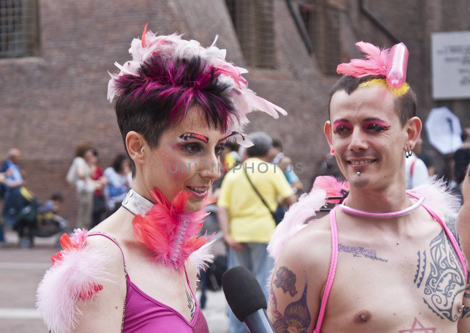 BOLOGNA - JUNE 9: 30,000 people took part in the Bologna Gay Pride parade to support gay rights, on June 09, 2012 in Bologna, Italy.