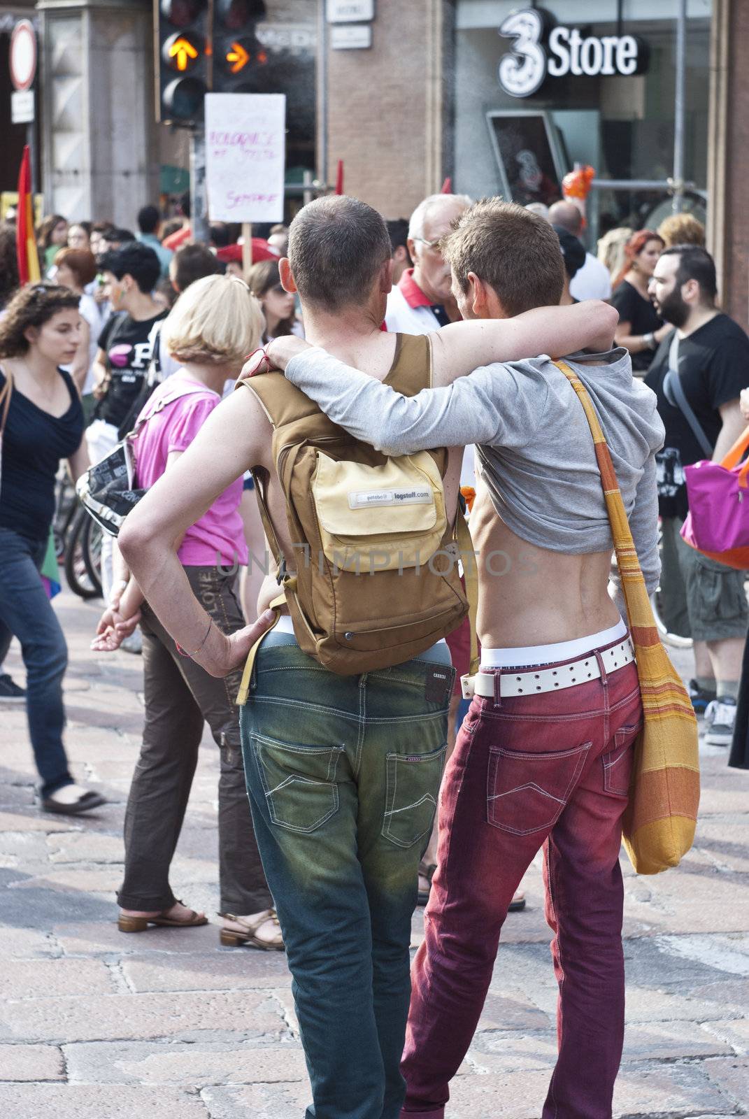 Participants at gay pride 2012 of Bologna by gandolfocannatella