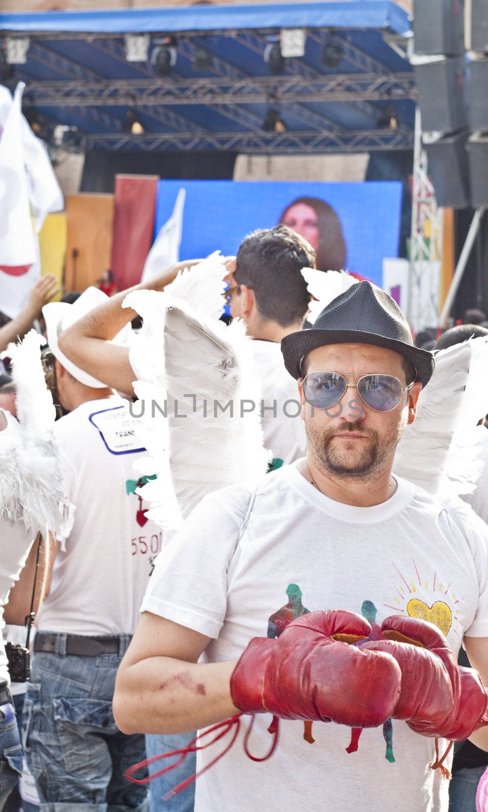 Participants at gay pride 2012 of Bologna by gandolfocannatella