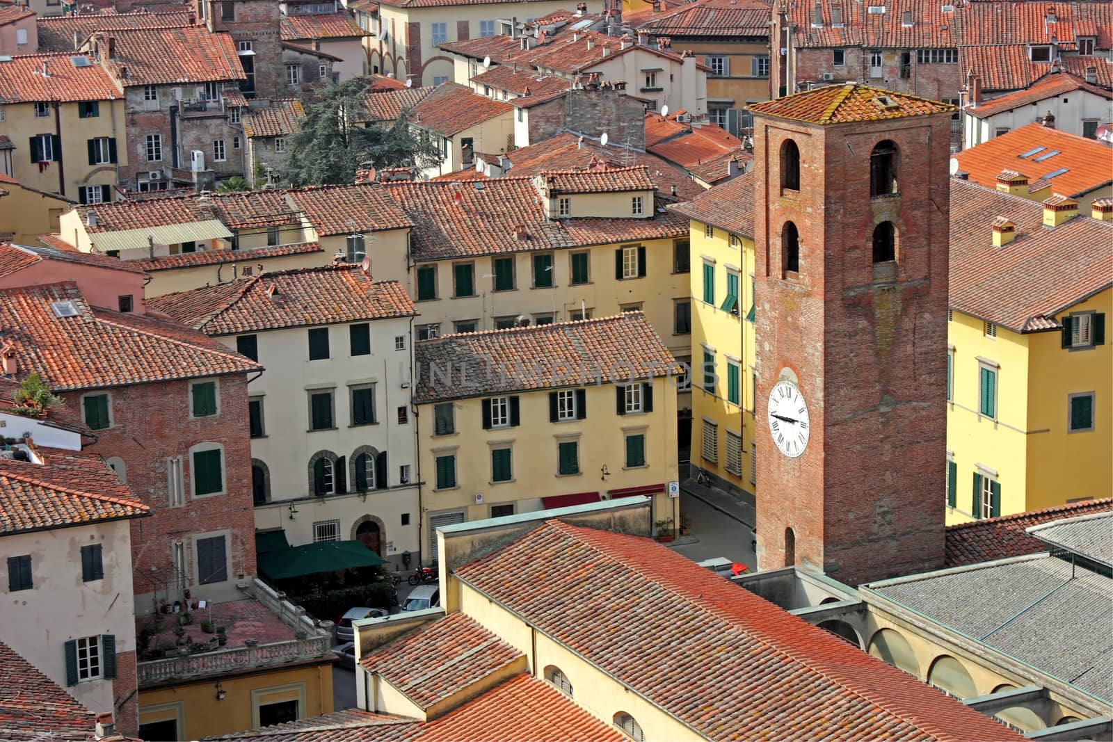 City View of Lucca with the Clock Tower by kirilart