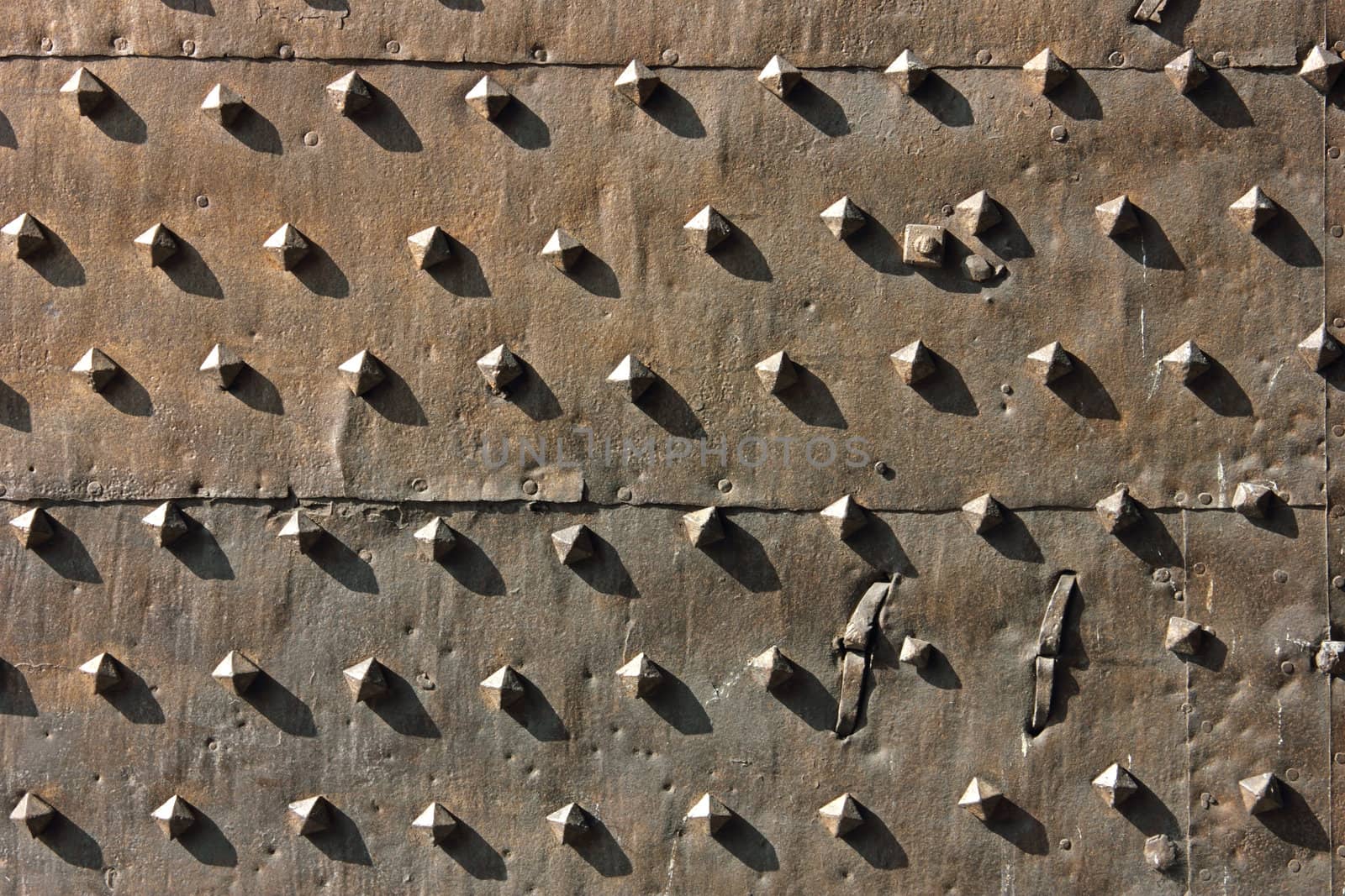 Close-up shot of the entrance gates to the old town of Lucca, Italy.