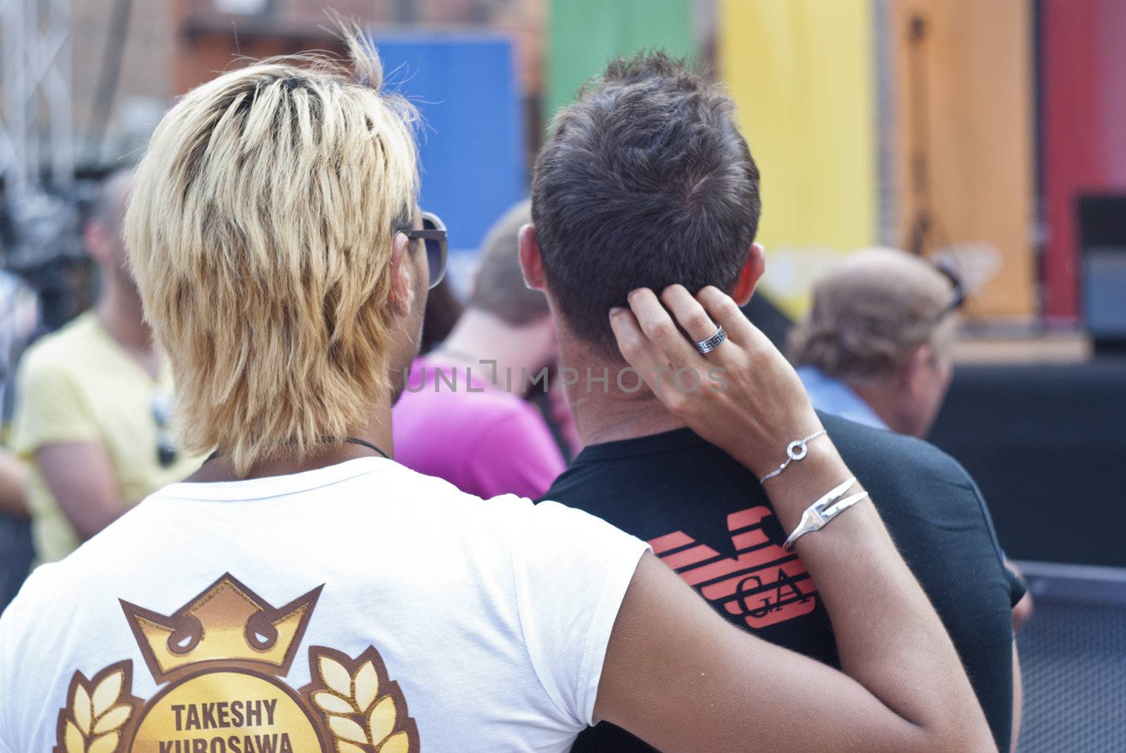 BOLOGNA - JUNE 9: 30,000 people took part in the Bologna Gay Pride parade to support gay rights, on June 09, 2012 in Bologna, Italy.