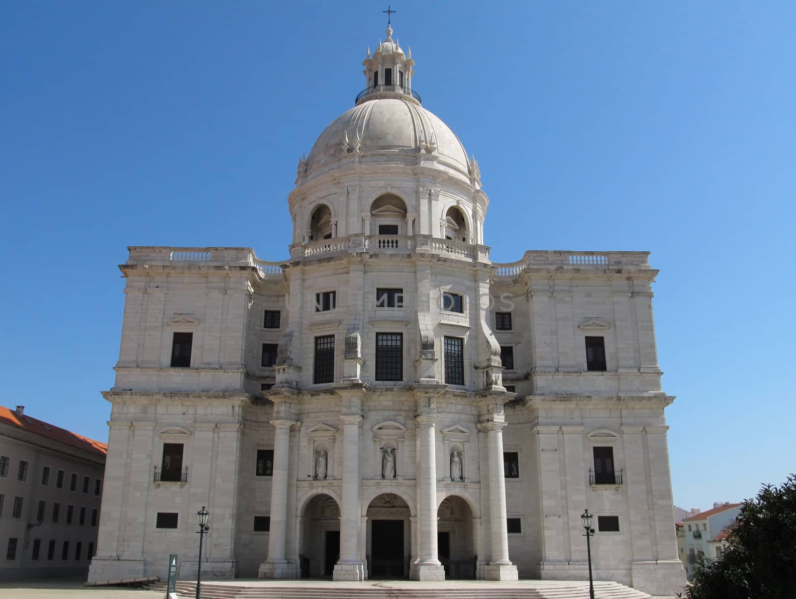 Facade of Church of Santa Engrácia or National Pantheon in Lisbon, Portugal.