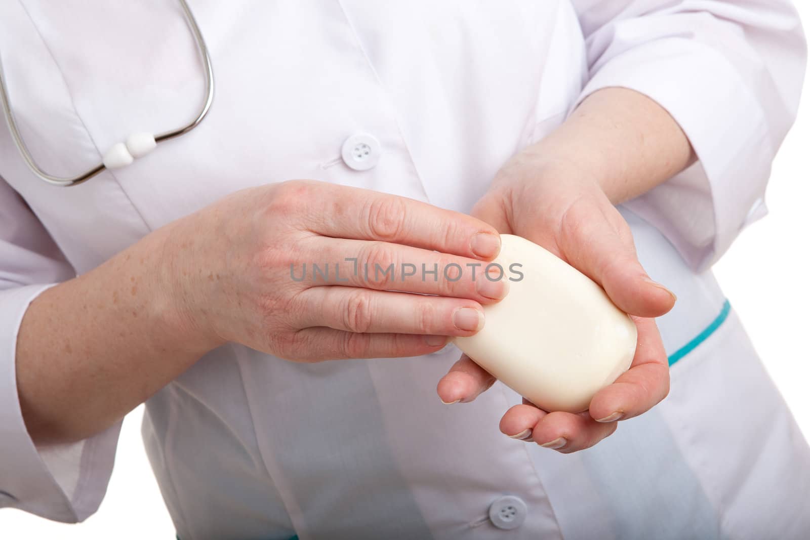 a soap in the hands of a doctor