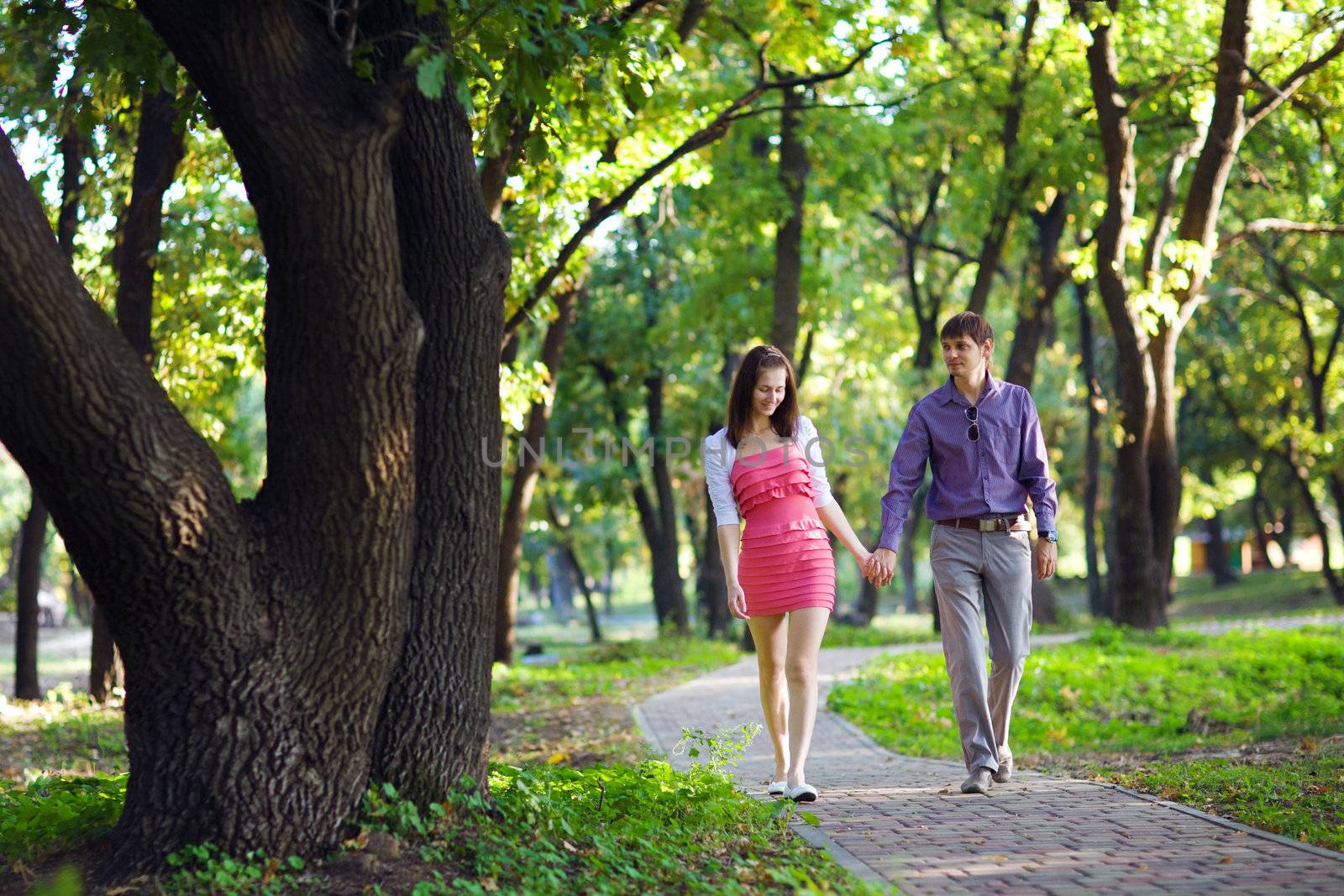 couple walking in the park