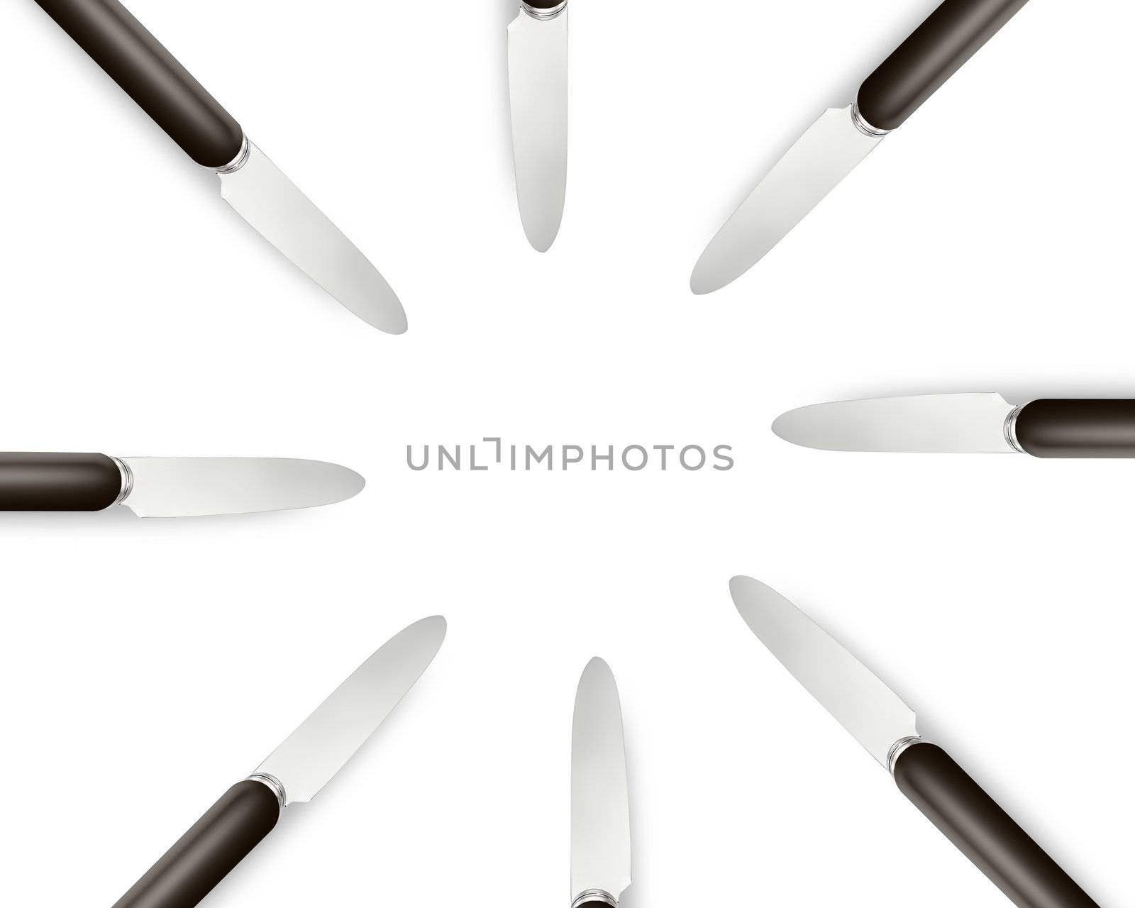 Empty copy space circle in set of knives by designsstock
