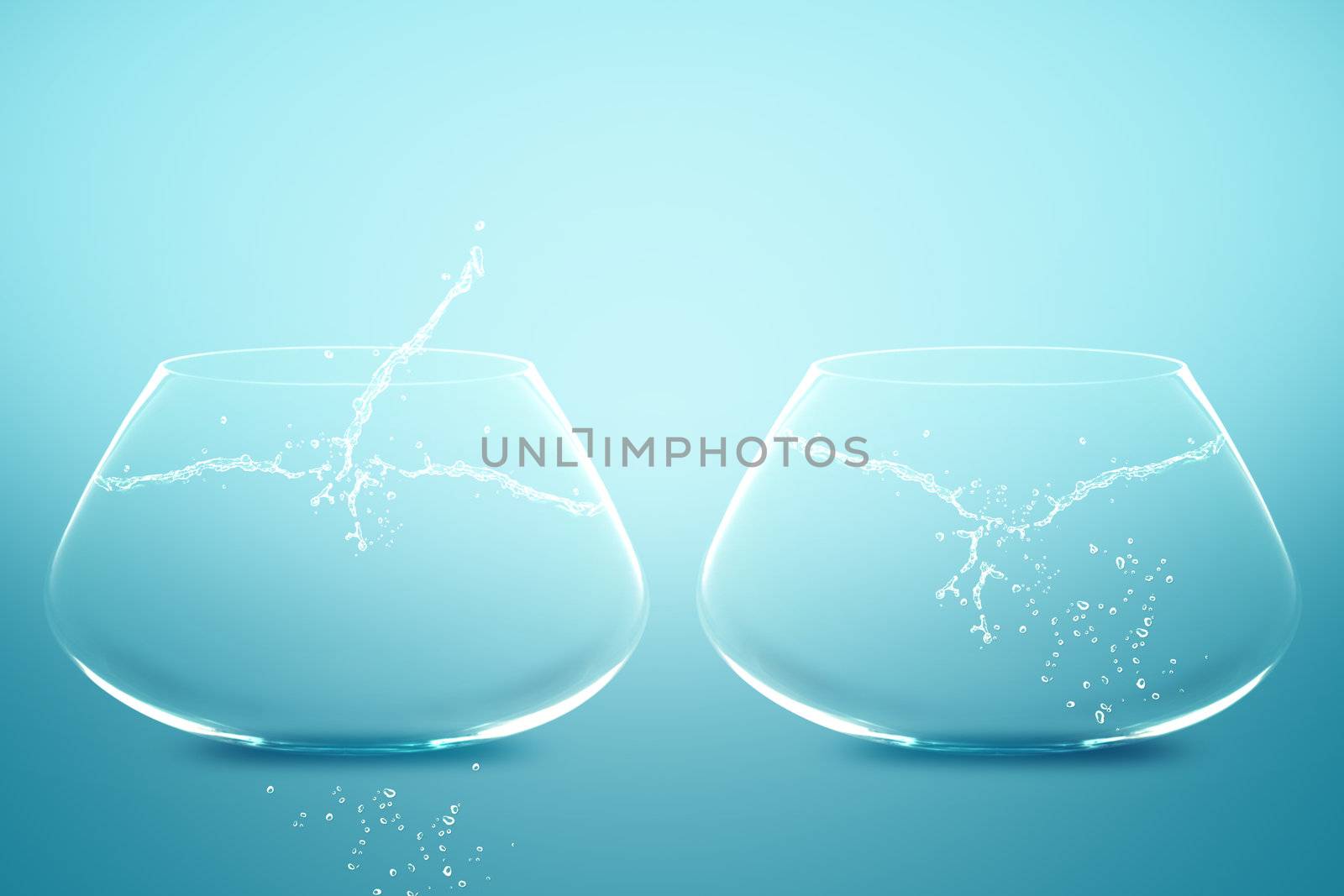 Empty Two fishbowls by designsstock