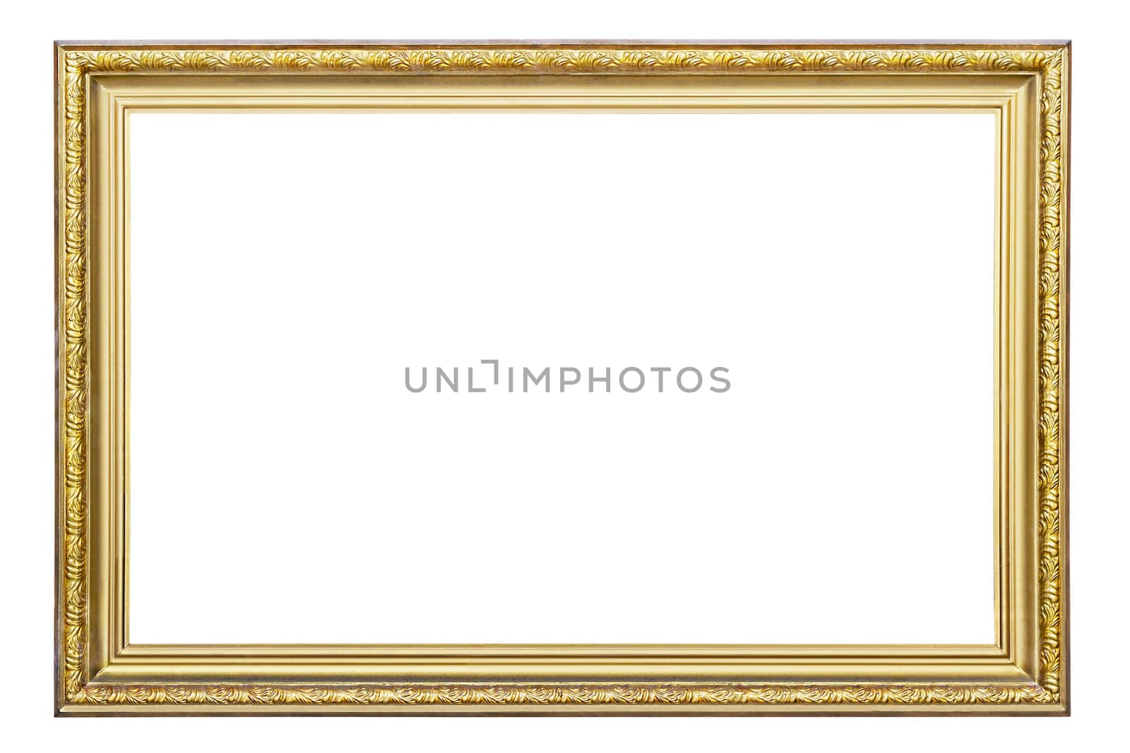 gold-patterned frame for a picture on a white background