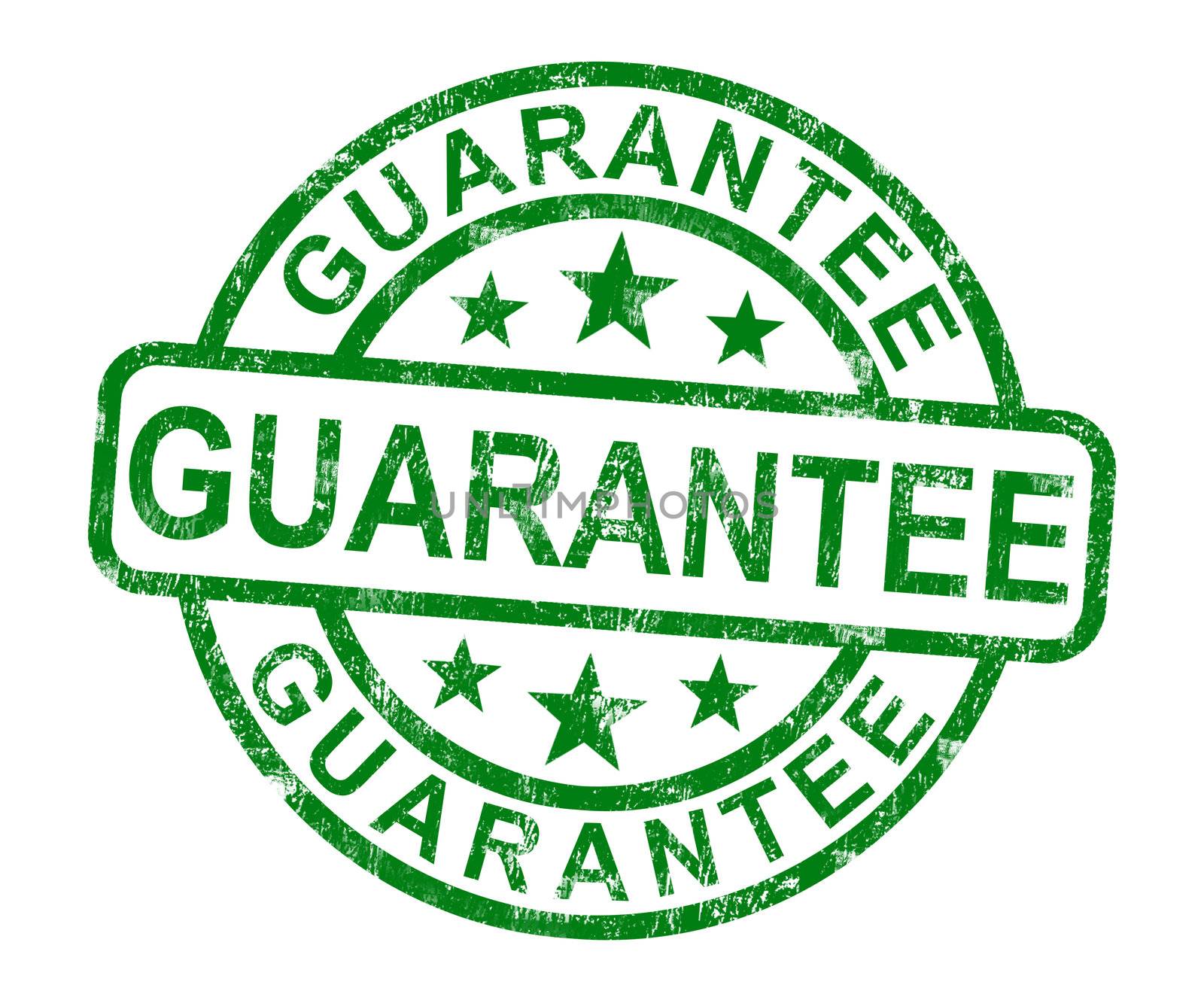 Guarantee Stamp Shows Assurance And Risk Free Purchase