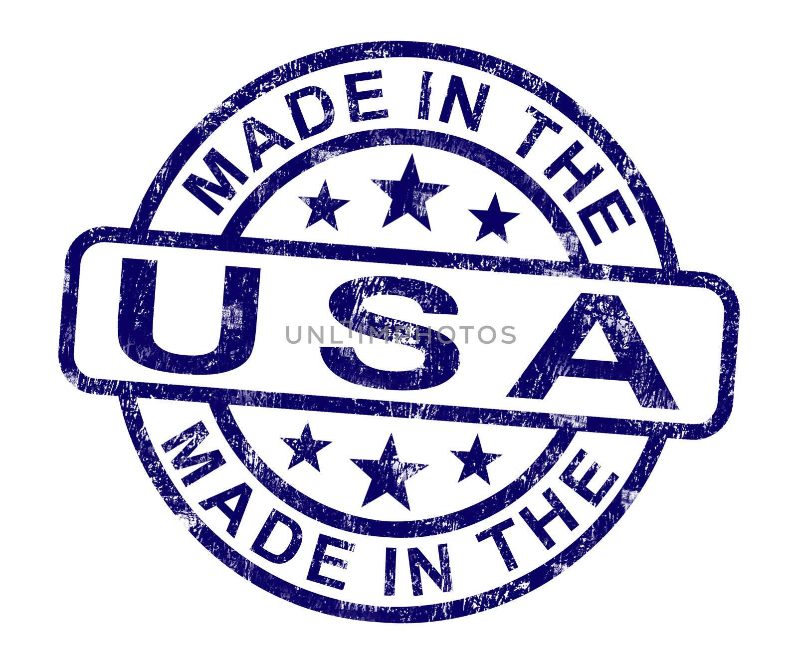Made In USA Stamp Showing American Product Or Produce