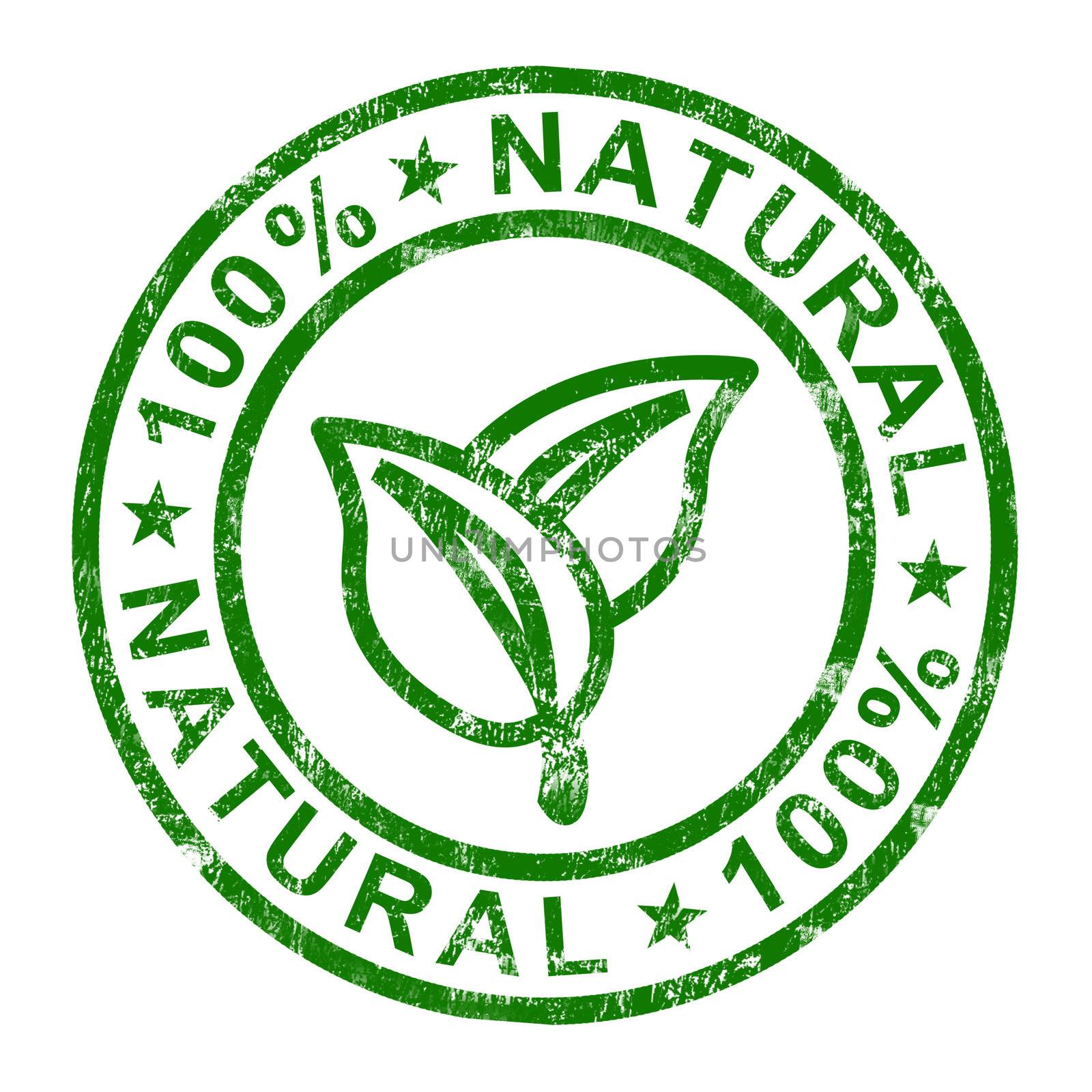 100% Natural Stamp Showing Pure And Genuine Products
