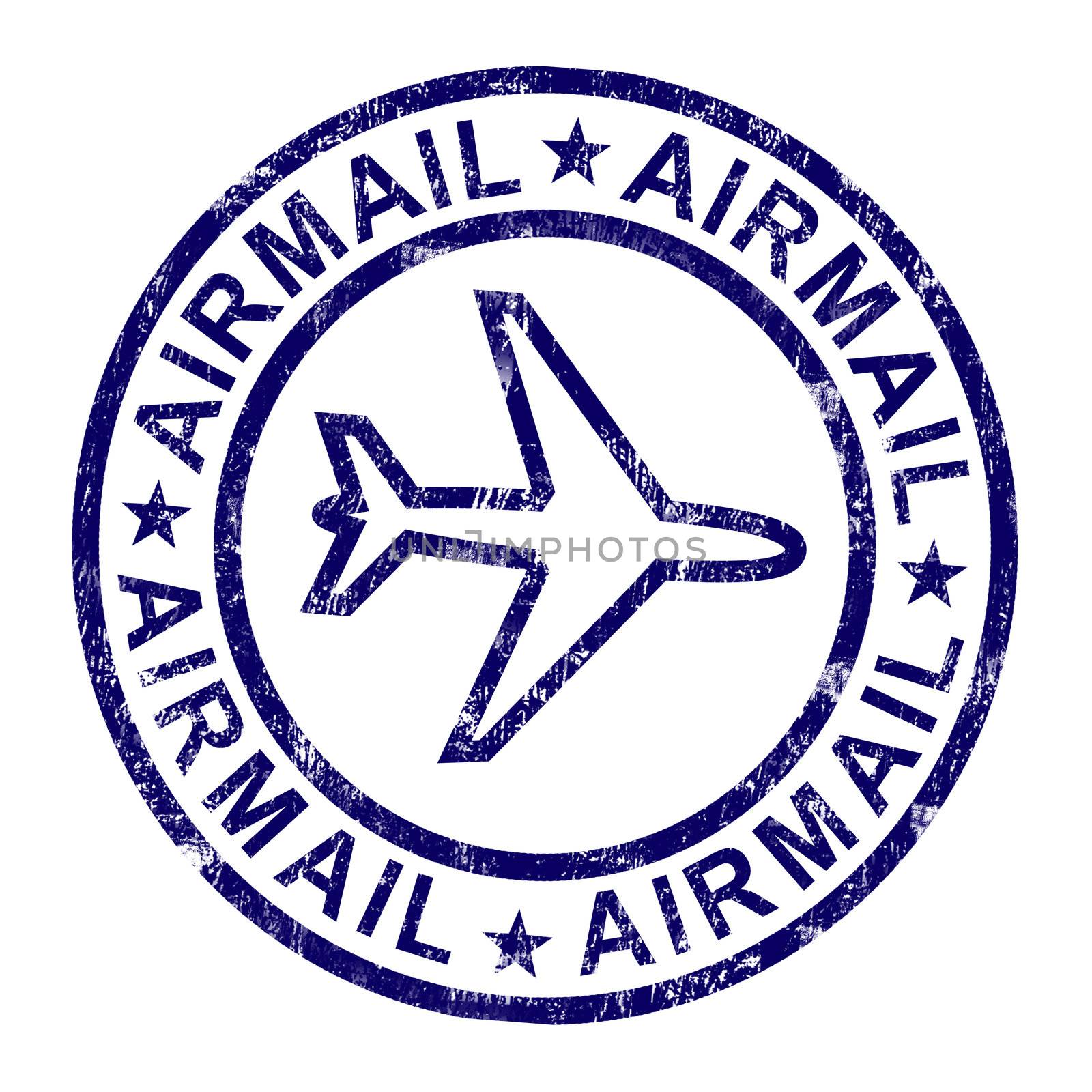 Airmail Stamp Shows International Mail Delivery by stuartmiles
