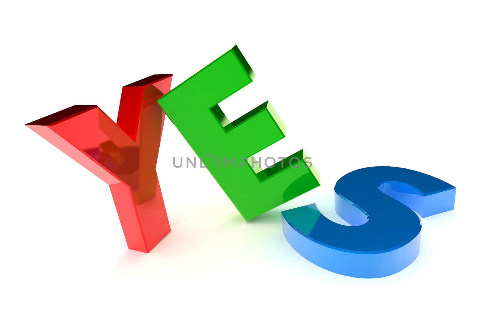 A Colourful 3d Rendered Yes Concept Illustration