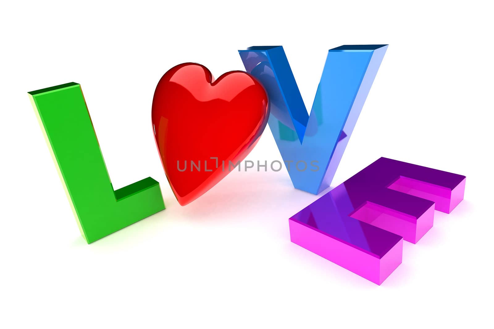 A Colourful 3d Rendered Love Concept Illustration