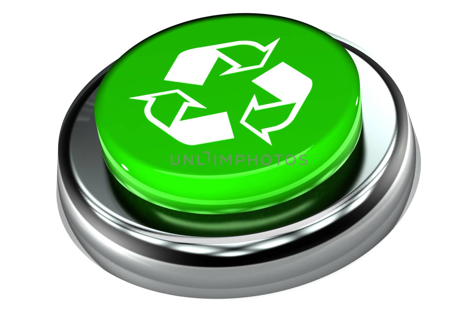 A Colourful 3d Rendered Recycle Button Concept Illustration