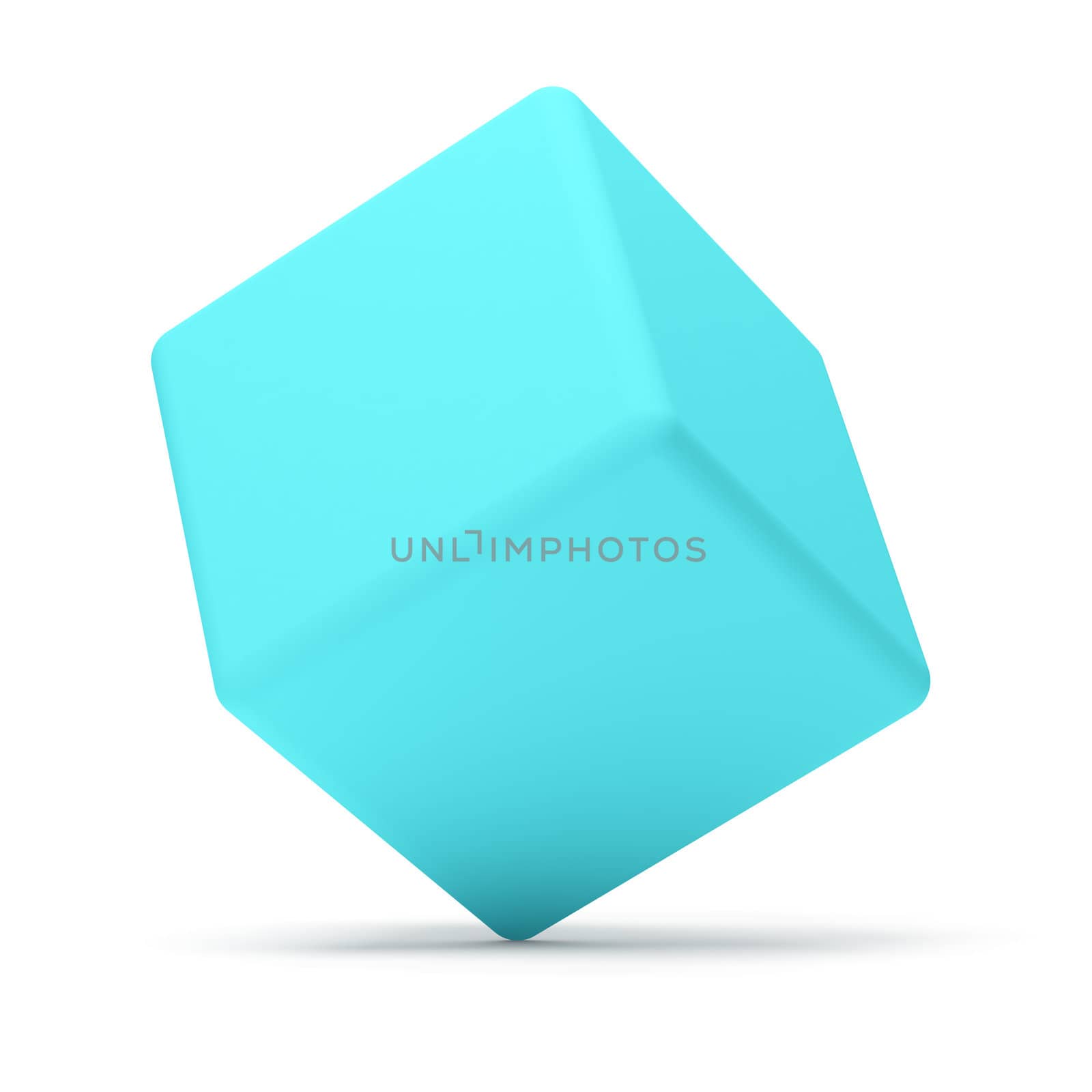 blue cube isolated on white
