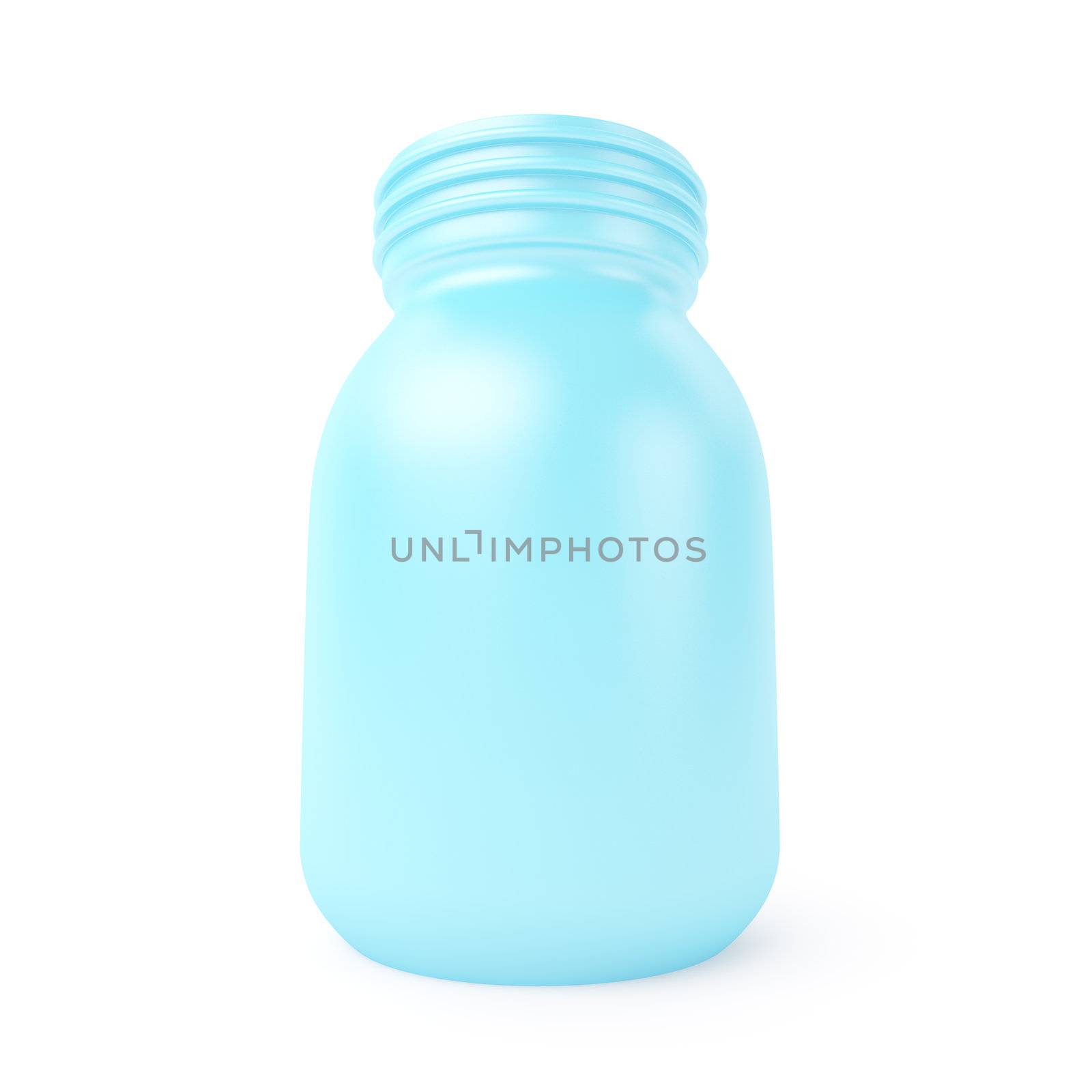 Blue Plastic Bottle on White
