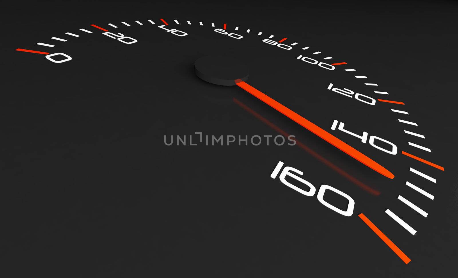 3d illustration of black speedometer