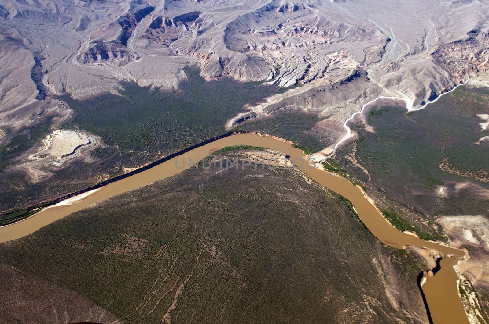 view from the helicopter to the great Colorado River , Nevada, United States