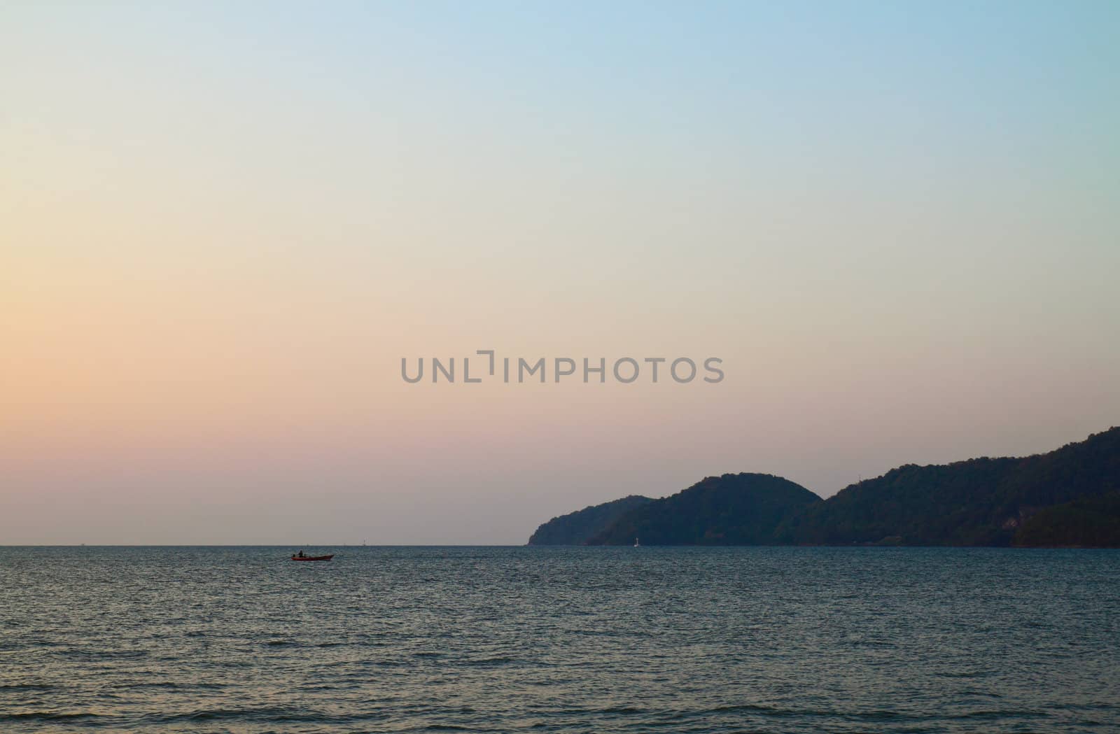 landscape of the sea with mountain