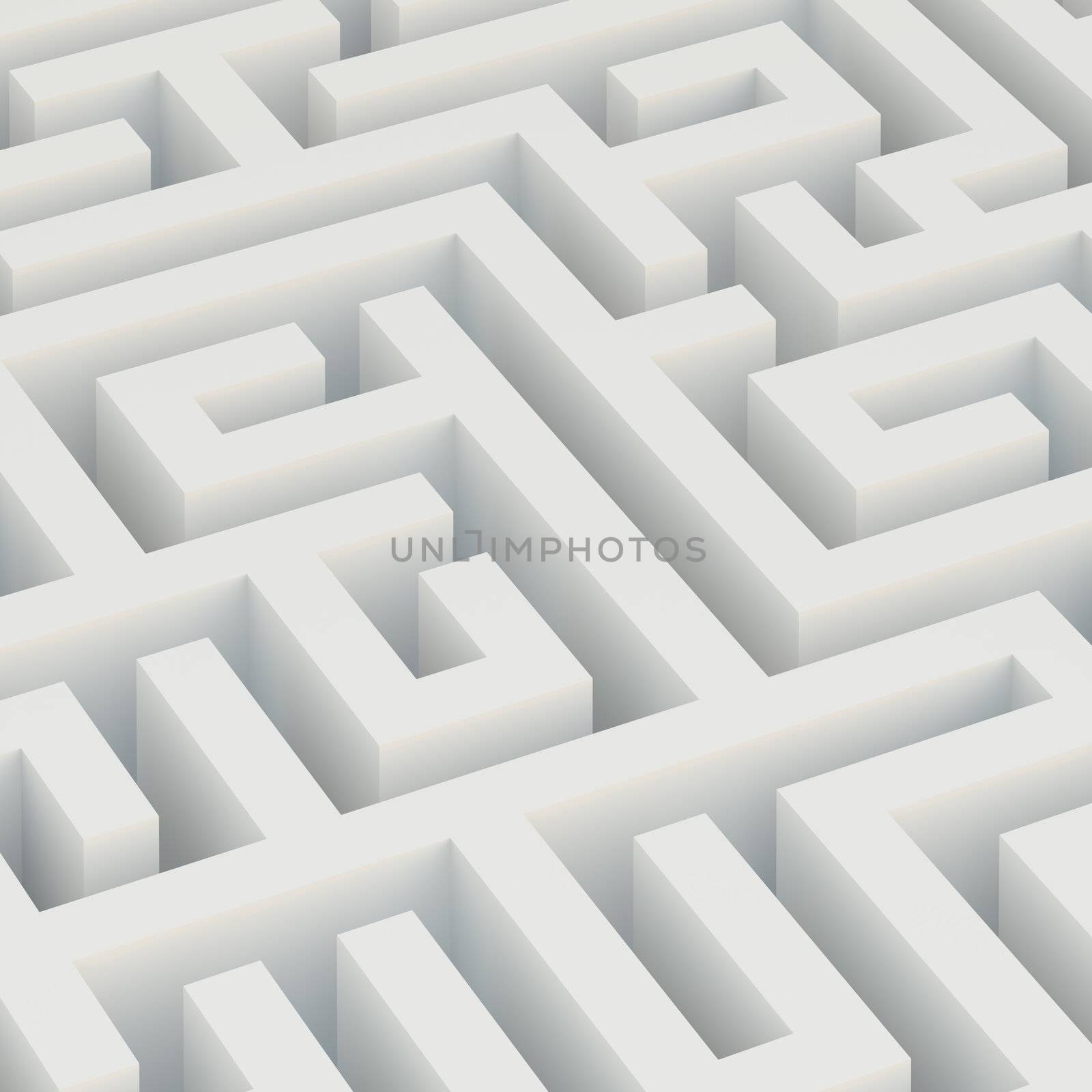 3d Illustration of White Maze Background 