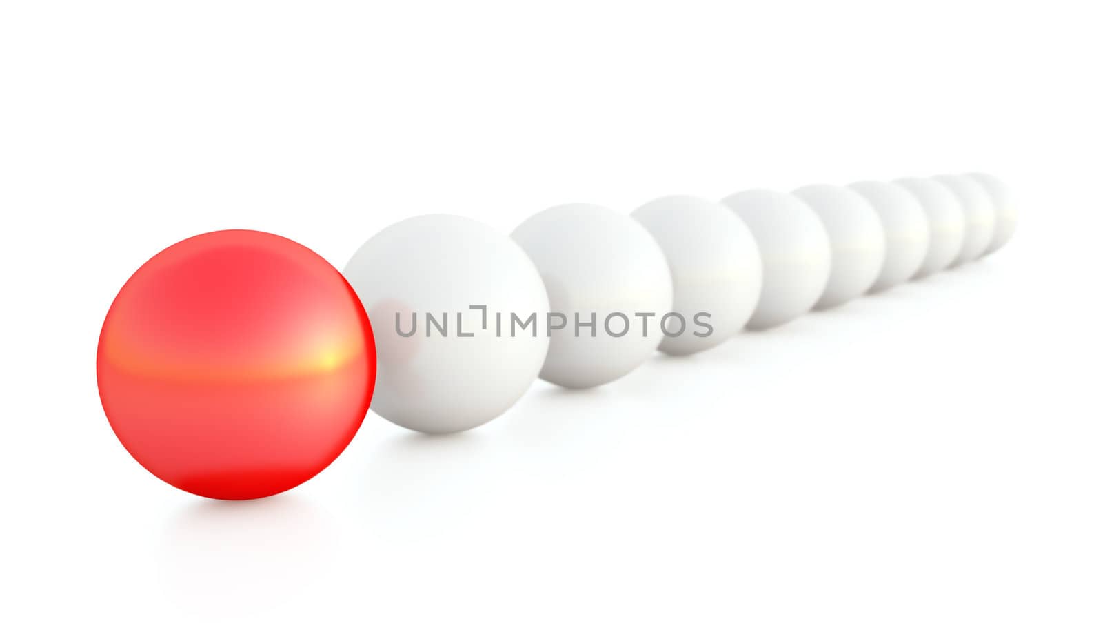 Individuality Concept. Spheres Isolated on White Background