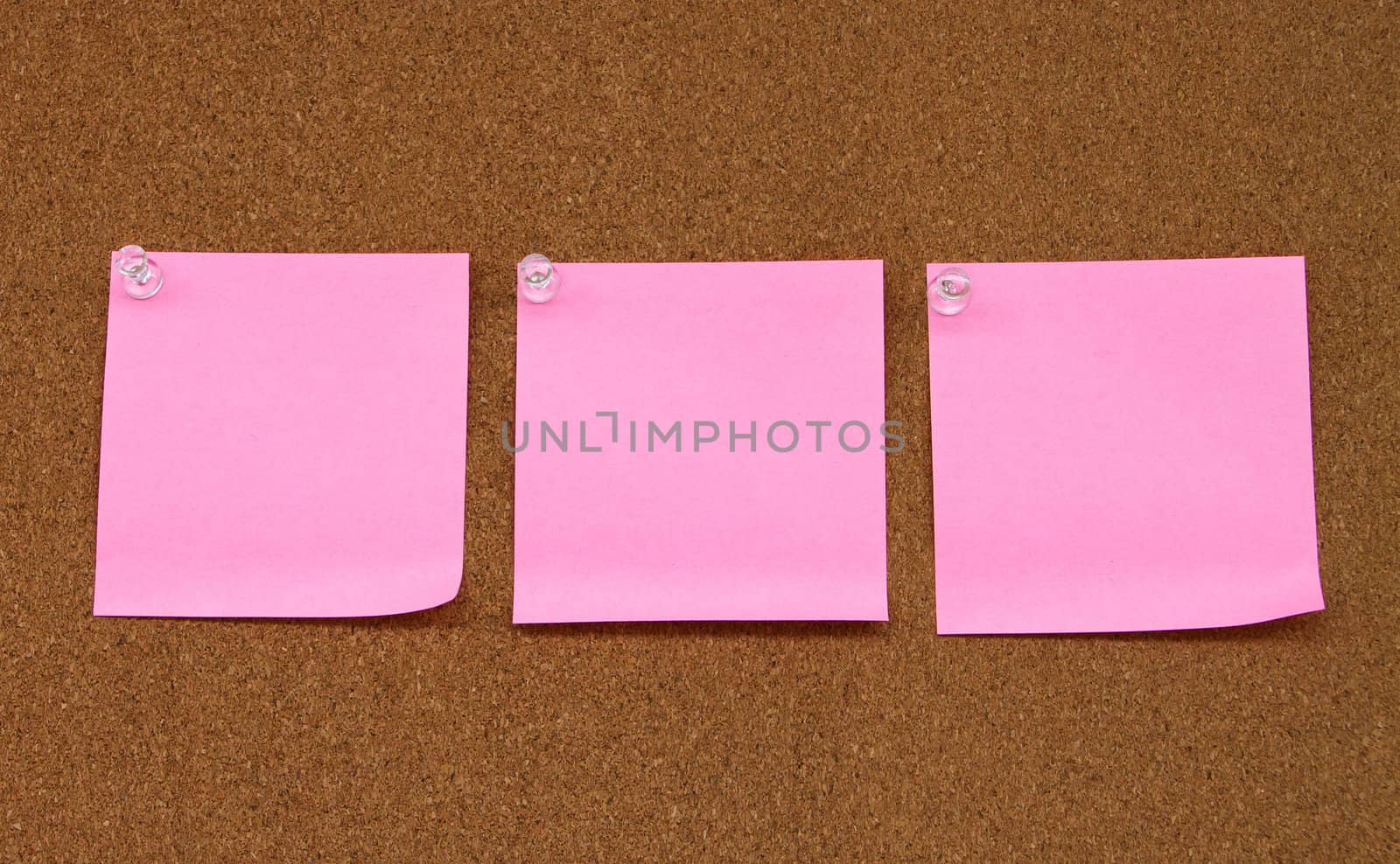 Cork bulletin board with notes