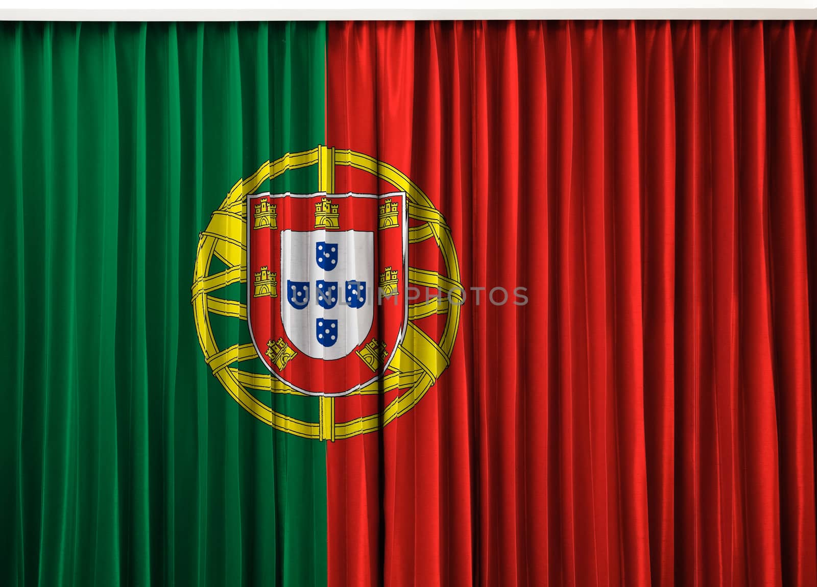 Portugal flag  on curtain