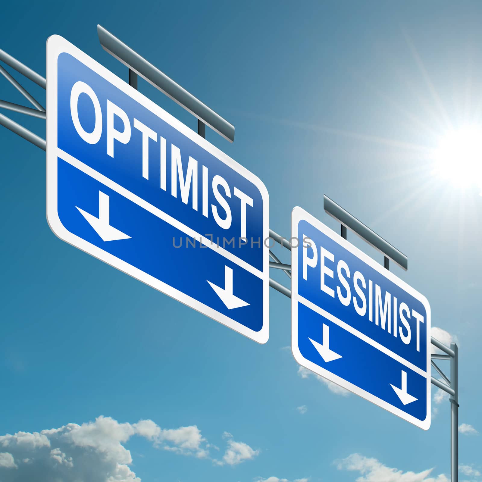 Optimist or pessimist concept. by 72soul