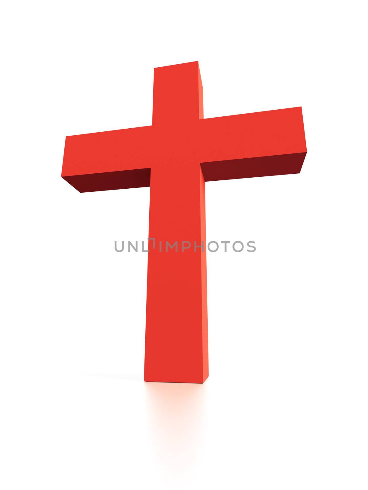 3d Illustration of Red Cross Isolated on White Background