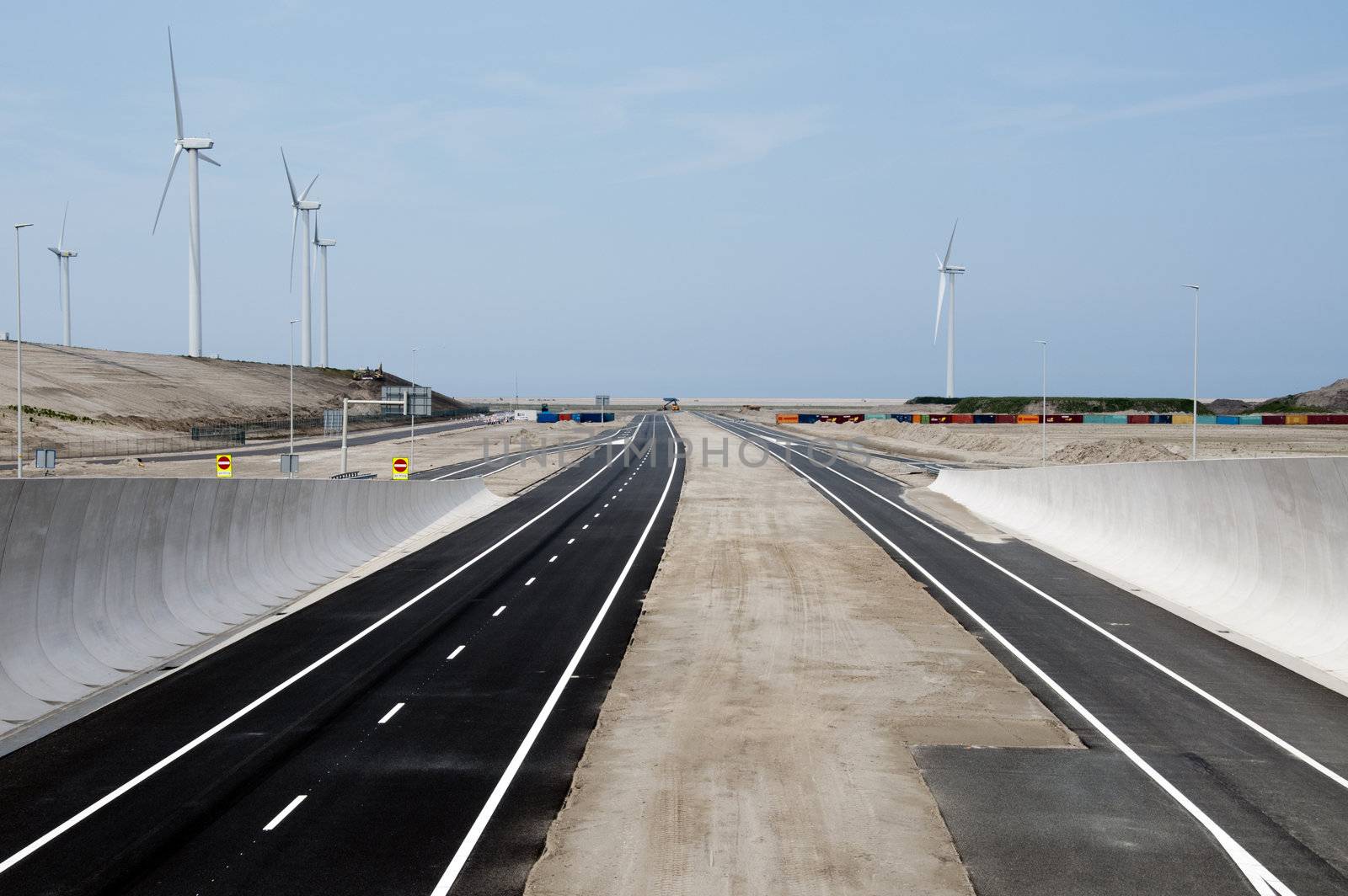 new part of Holland called the second maasvlakte with new road 