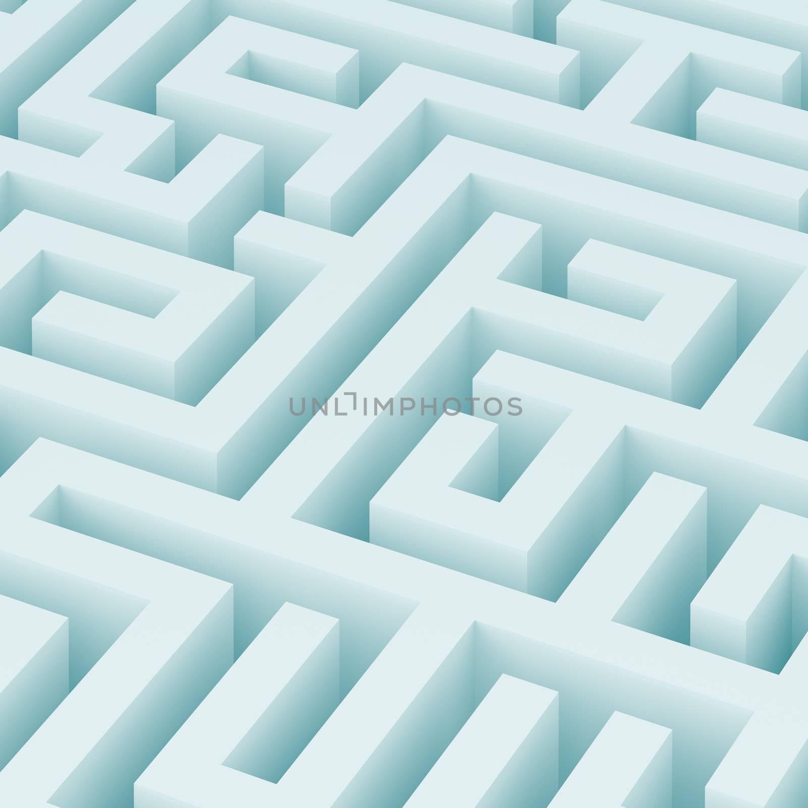 3d Illustration of Blue Maze Background or Wallpaper