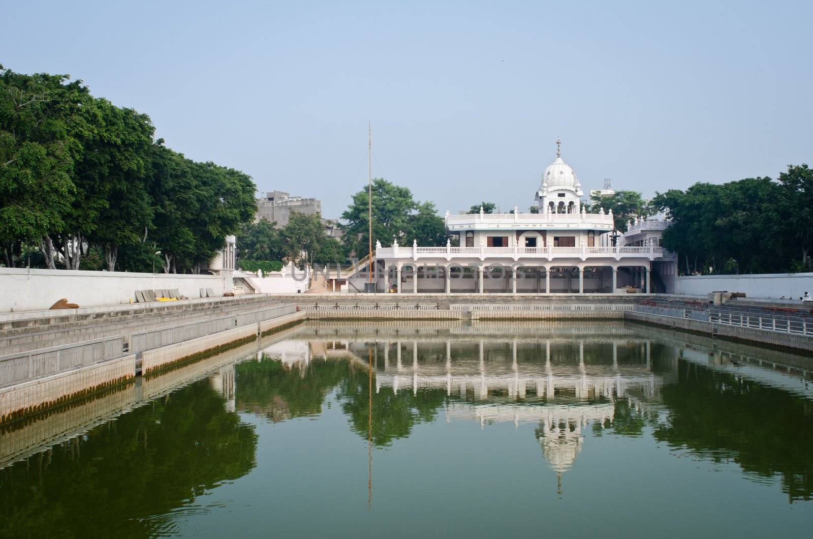 Gurdwara Mata Kaulan and Sarovar Kaulsar (Lotus Tank). The Harmandir Sahib Complex in Amritsar, India, the spiritual and cultural center of the Sikh religion.