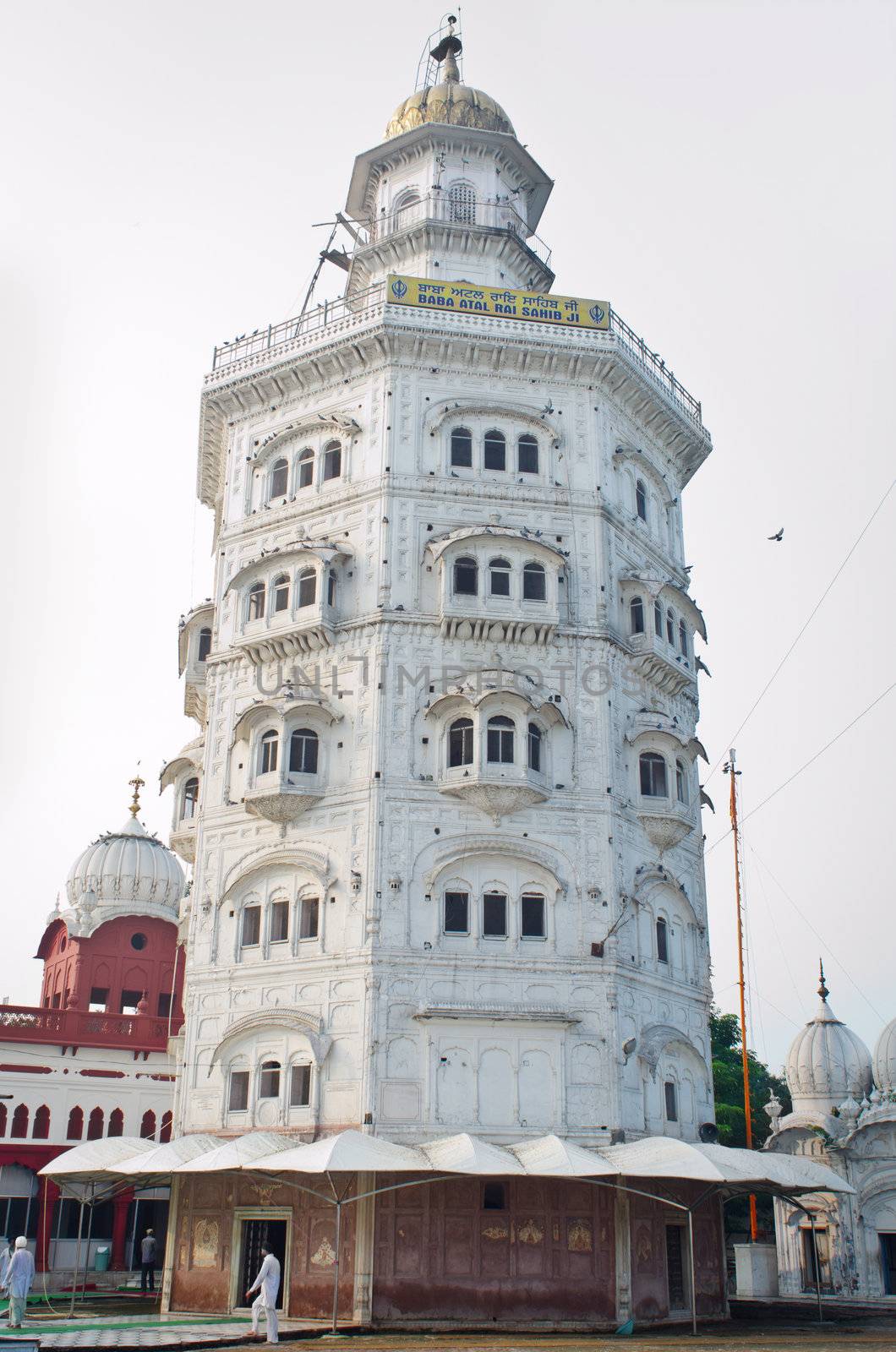Gurdwara Baba Atal Sahib is the nine-storey octagonal tower, 40 metres high, is the tallest building in Amritsar.  It is part of The Harmandir Sahib Complex, the spiritual and cultural center of the Sikh religion..