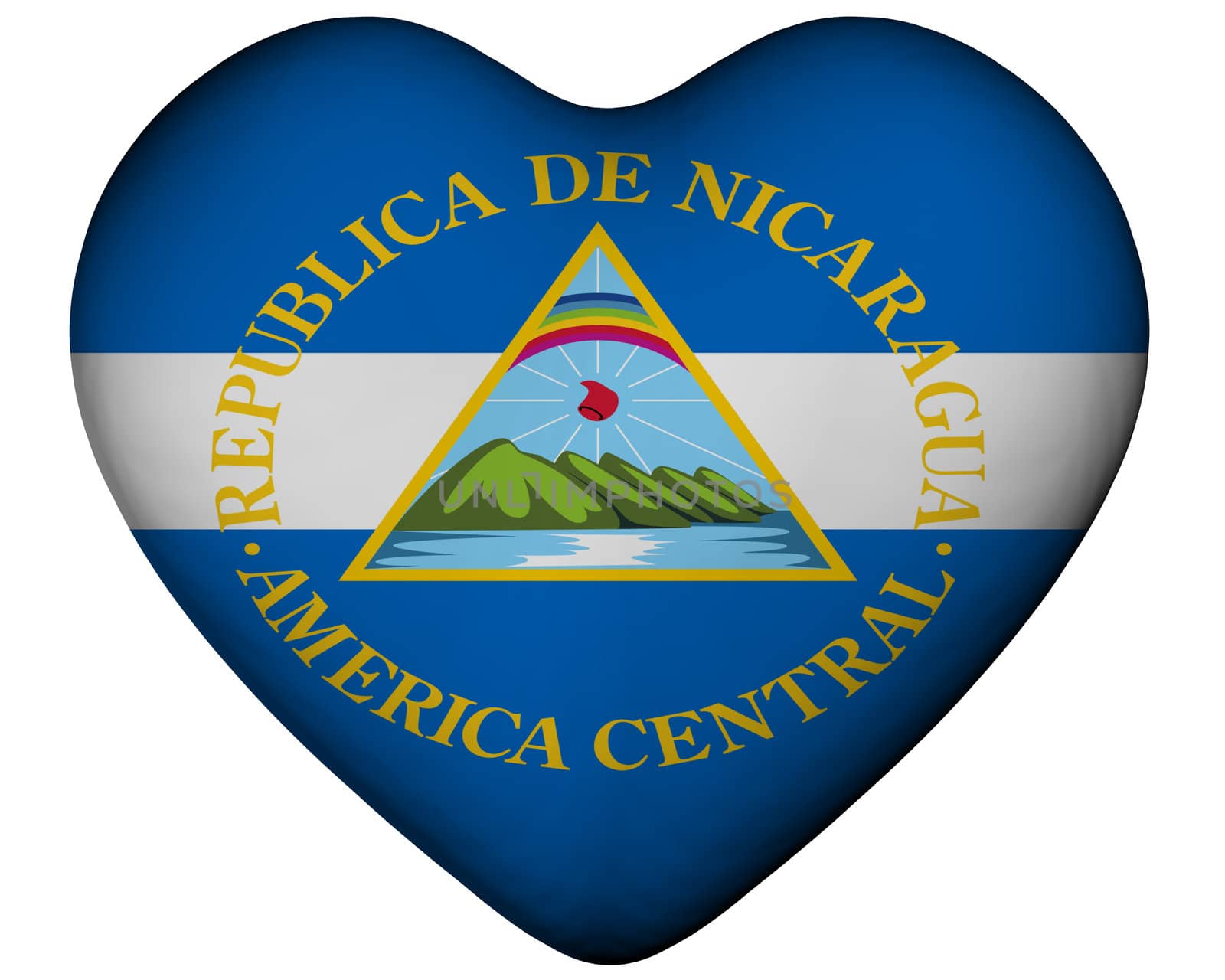 Illustration of heart with flag of Nicaragua