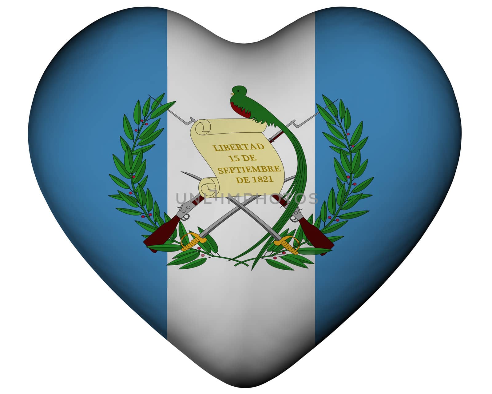 Illustration of heart with flag of Guatemala