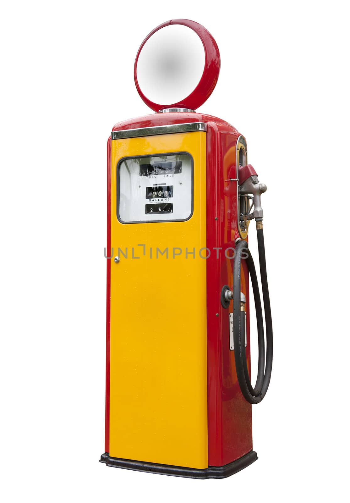 antique gas pump, isolated by f/2sumicron