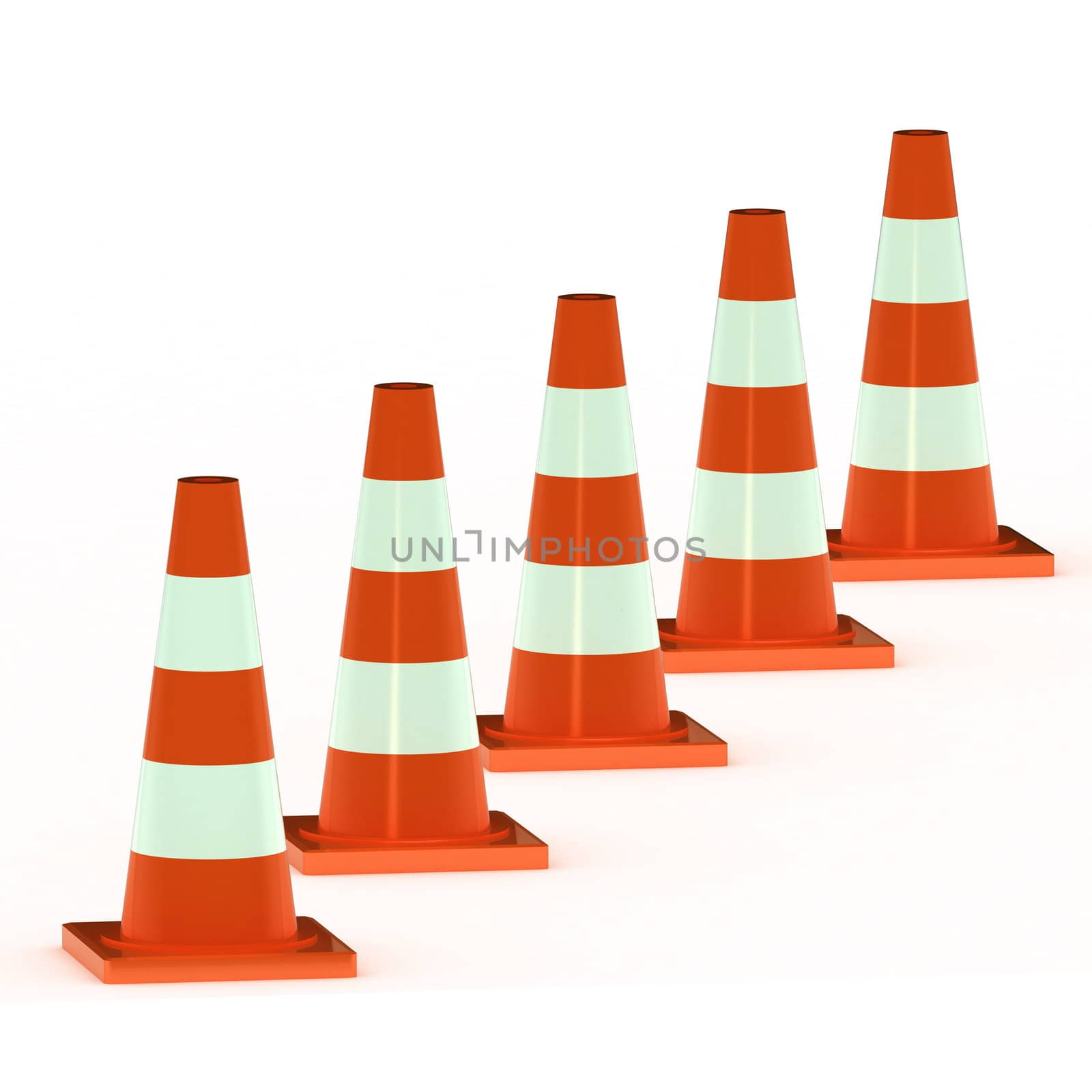A Colourful 3d Rendered Traffic Cone Illustration