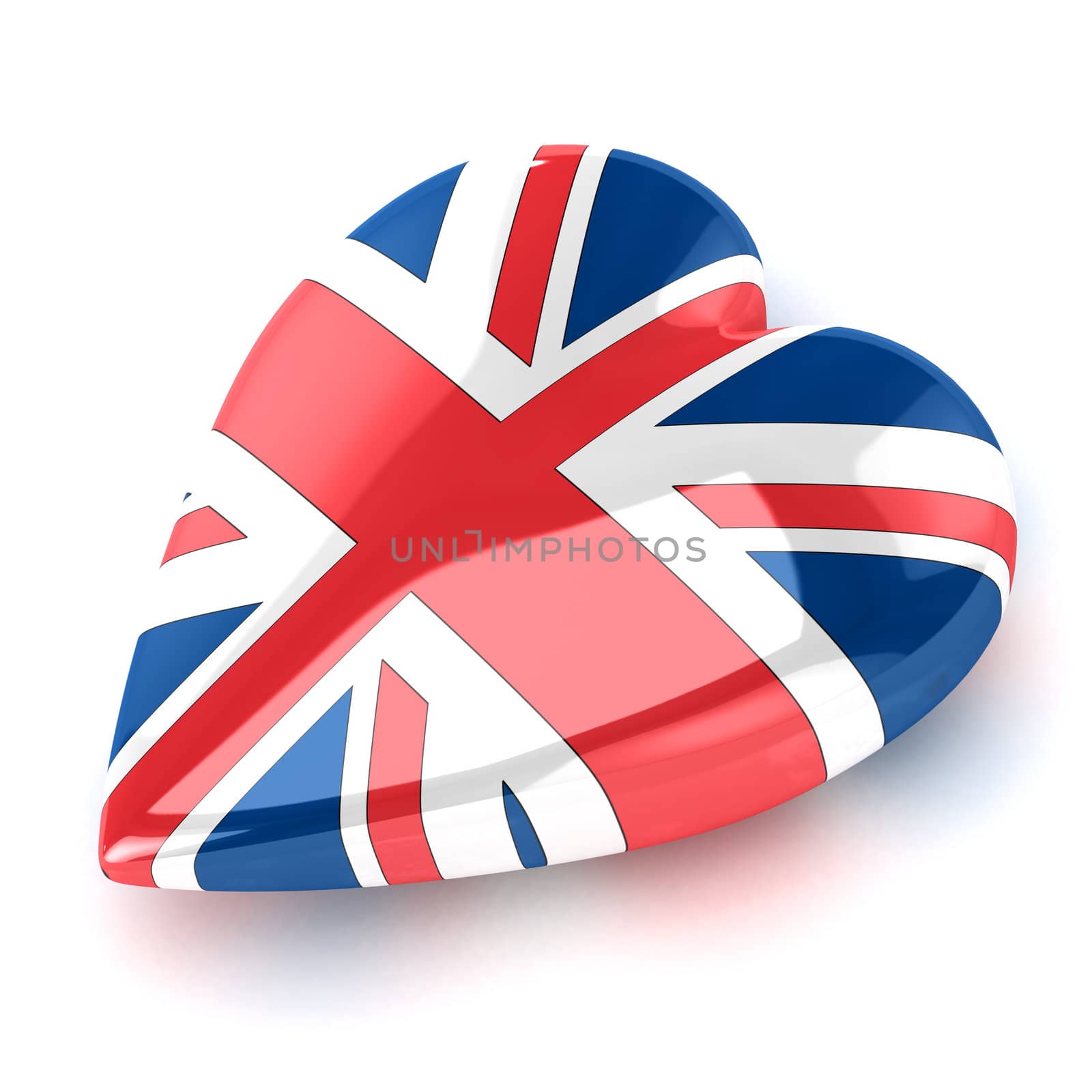 A Colourful 3d Rendered Union Jack Heart Illustration