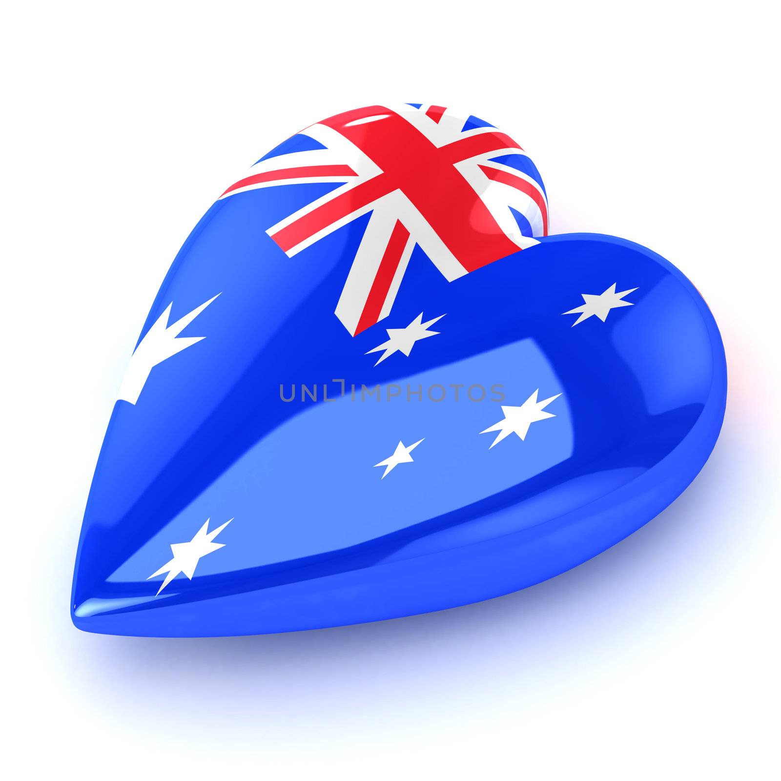 A Colourful 3d Rendered Australian Heart Illustration